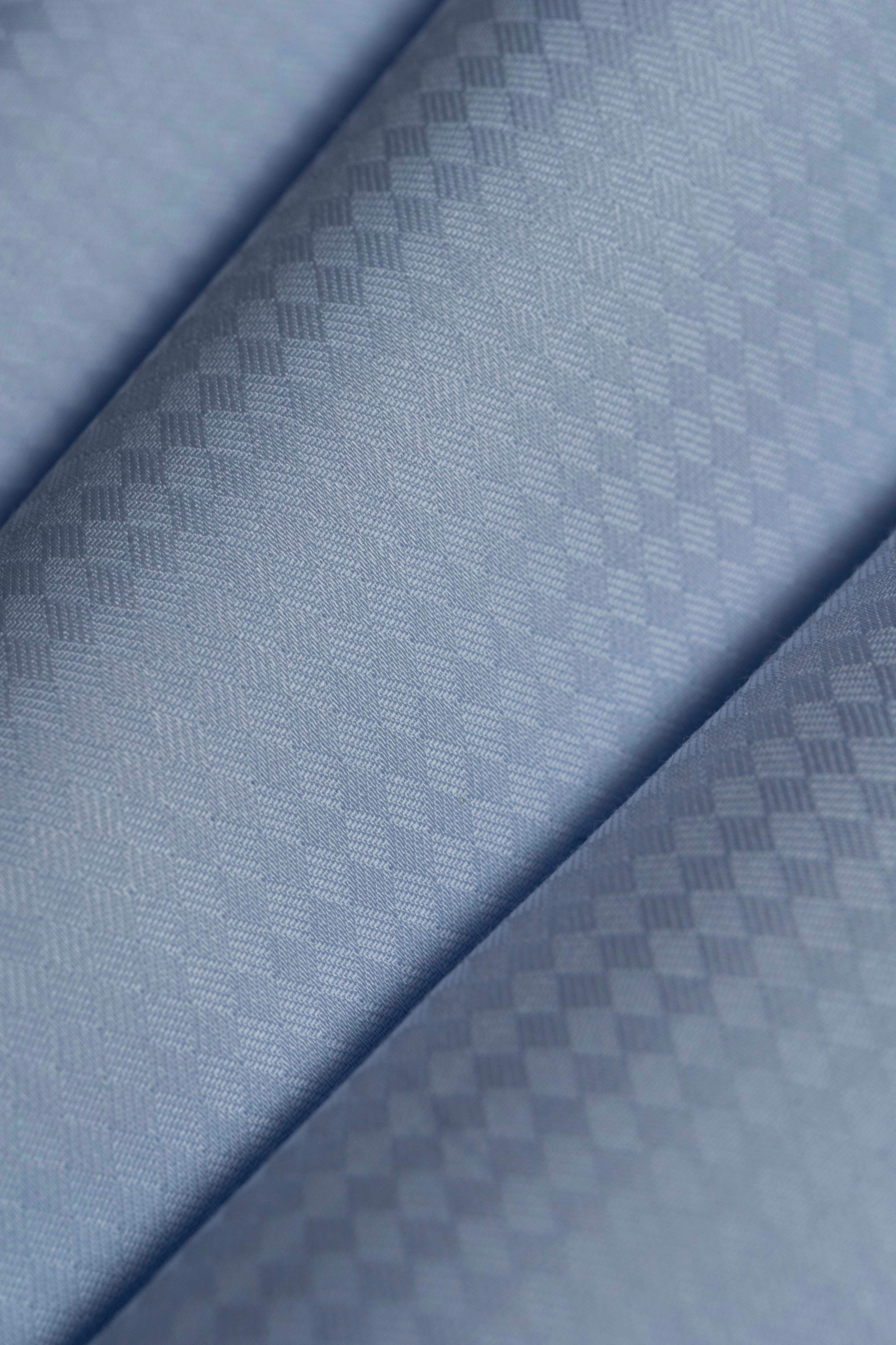 Blue Cotton Shirt Fabric - (ST-002) - Yoo's Club