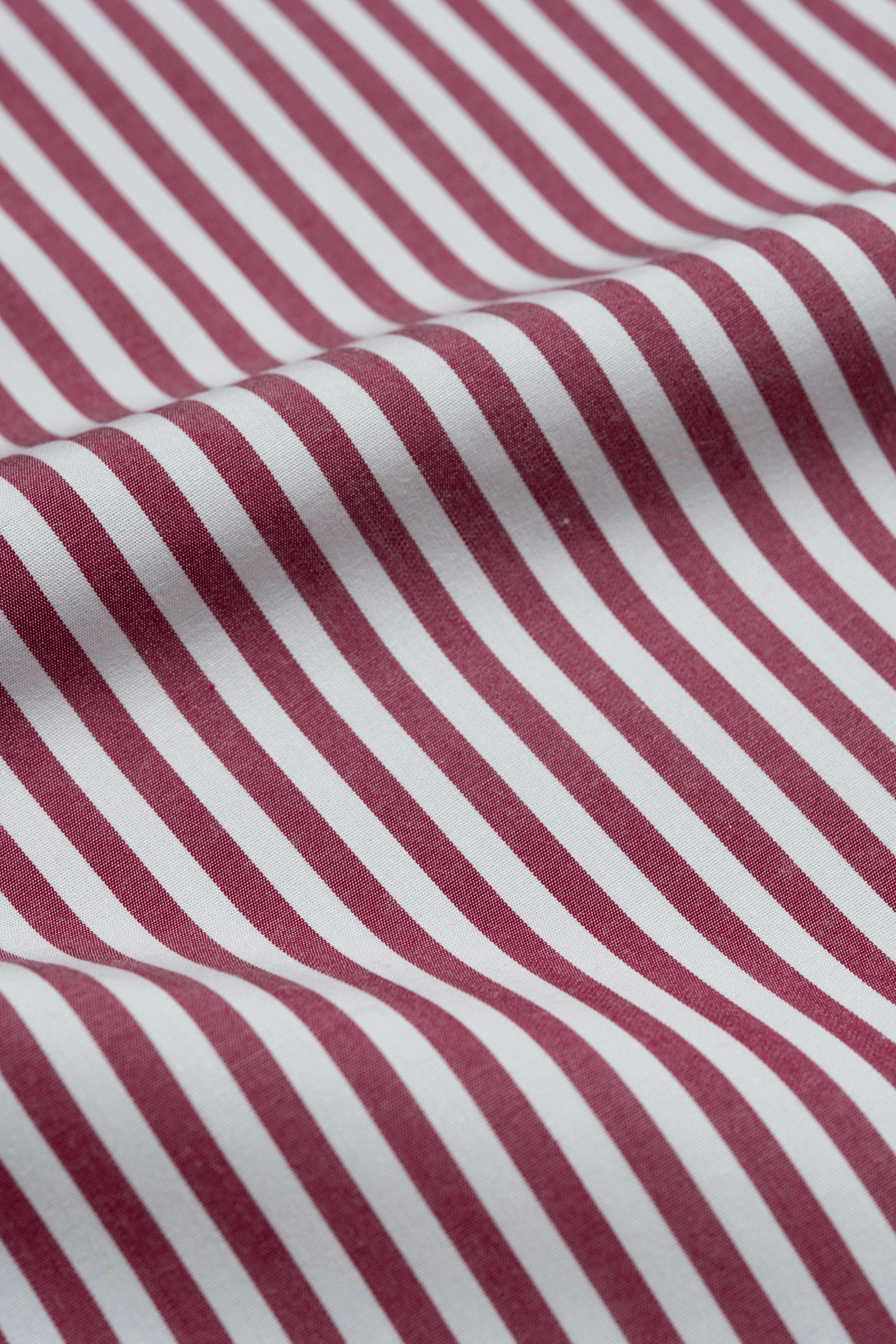 Red Stripe Easy Care Shirt Fabric - (ST-005) - Yoo's Club