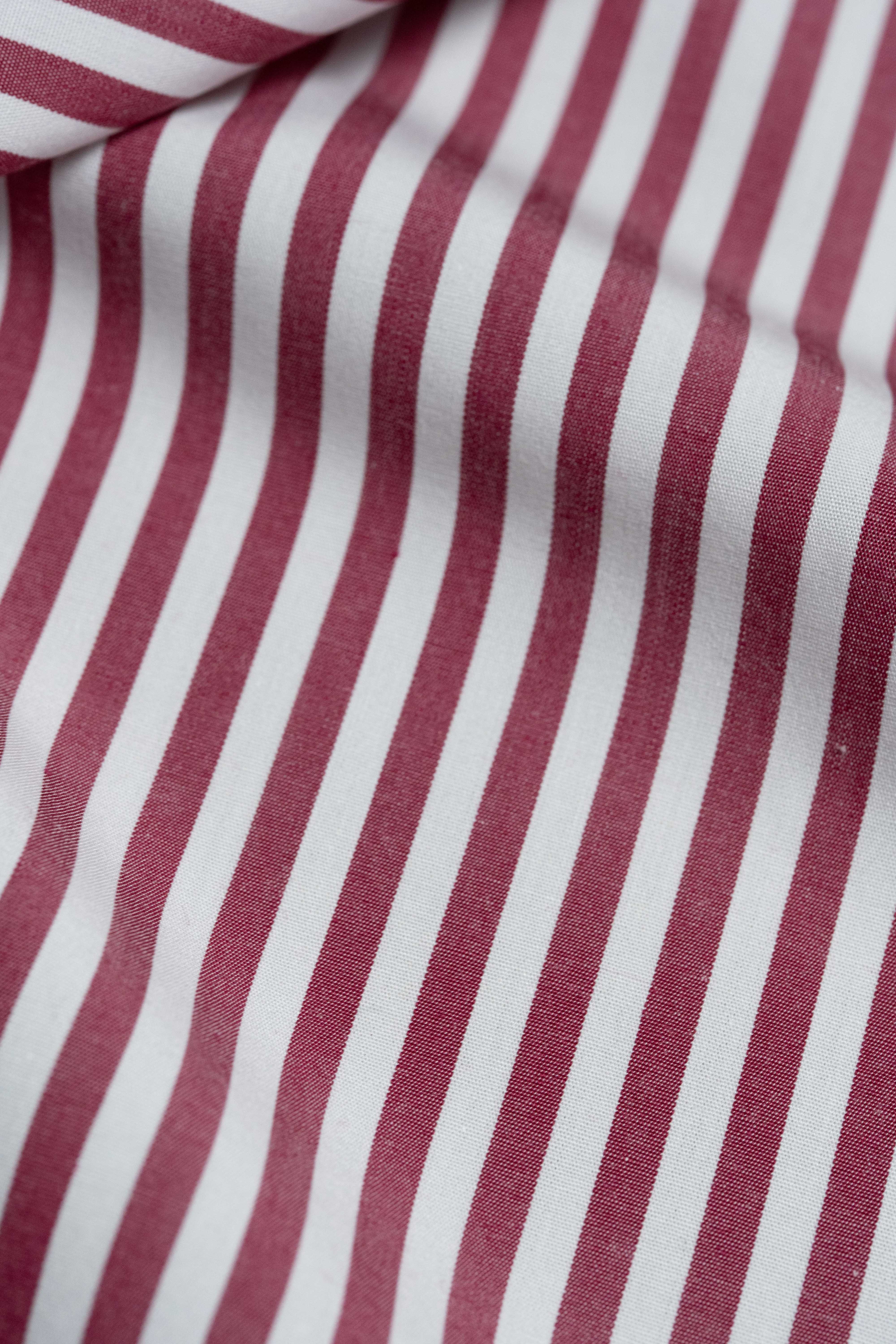 Red Stripe Easy Care Shirt Fabric - (ST-005) - Yoo's Club