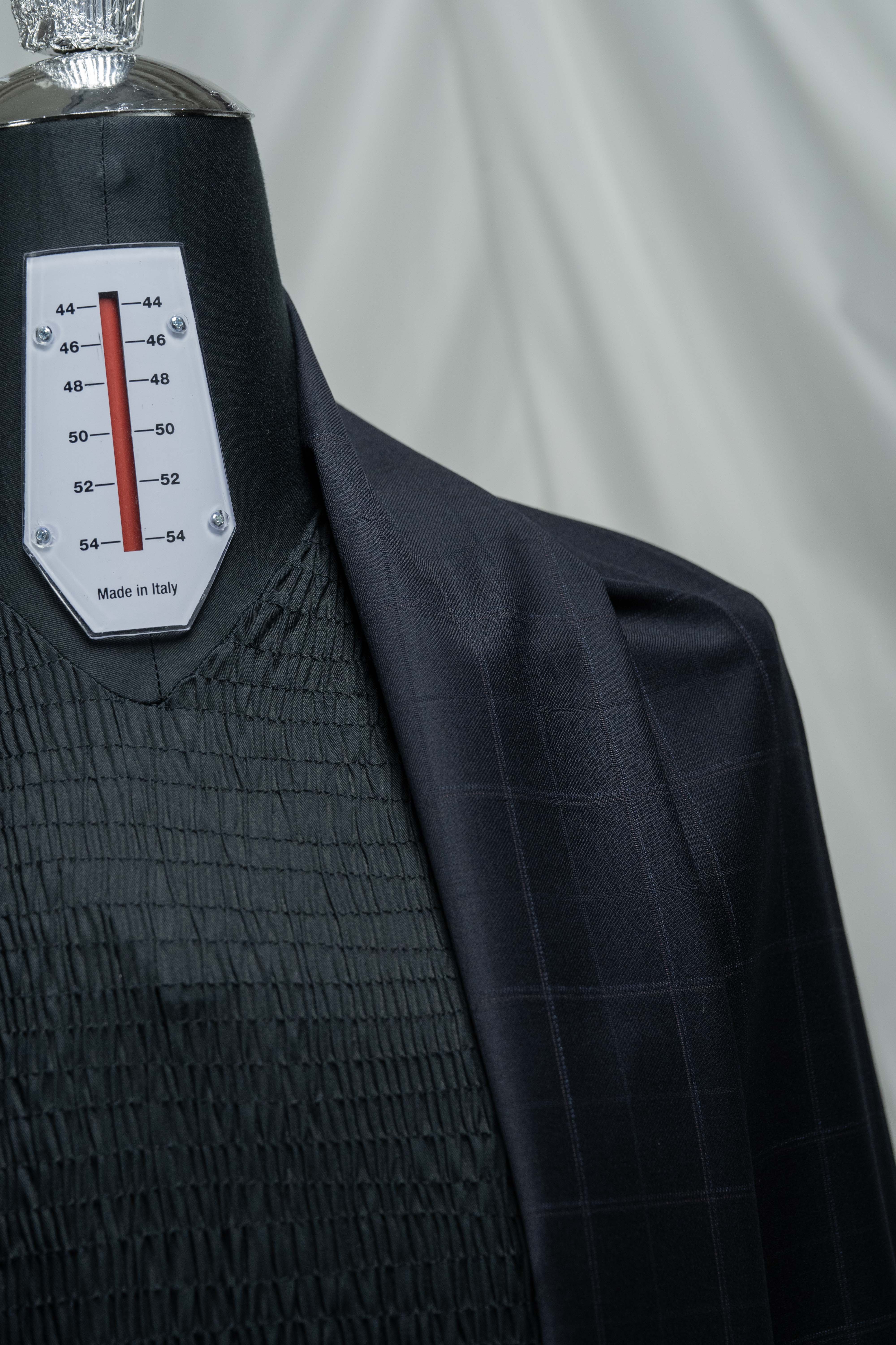 E.Thomas Midnight Blue Check Super 150's Suit Fabric (V23741)-3m - Yoo's Club