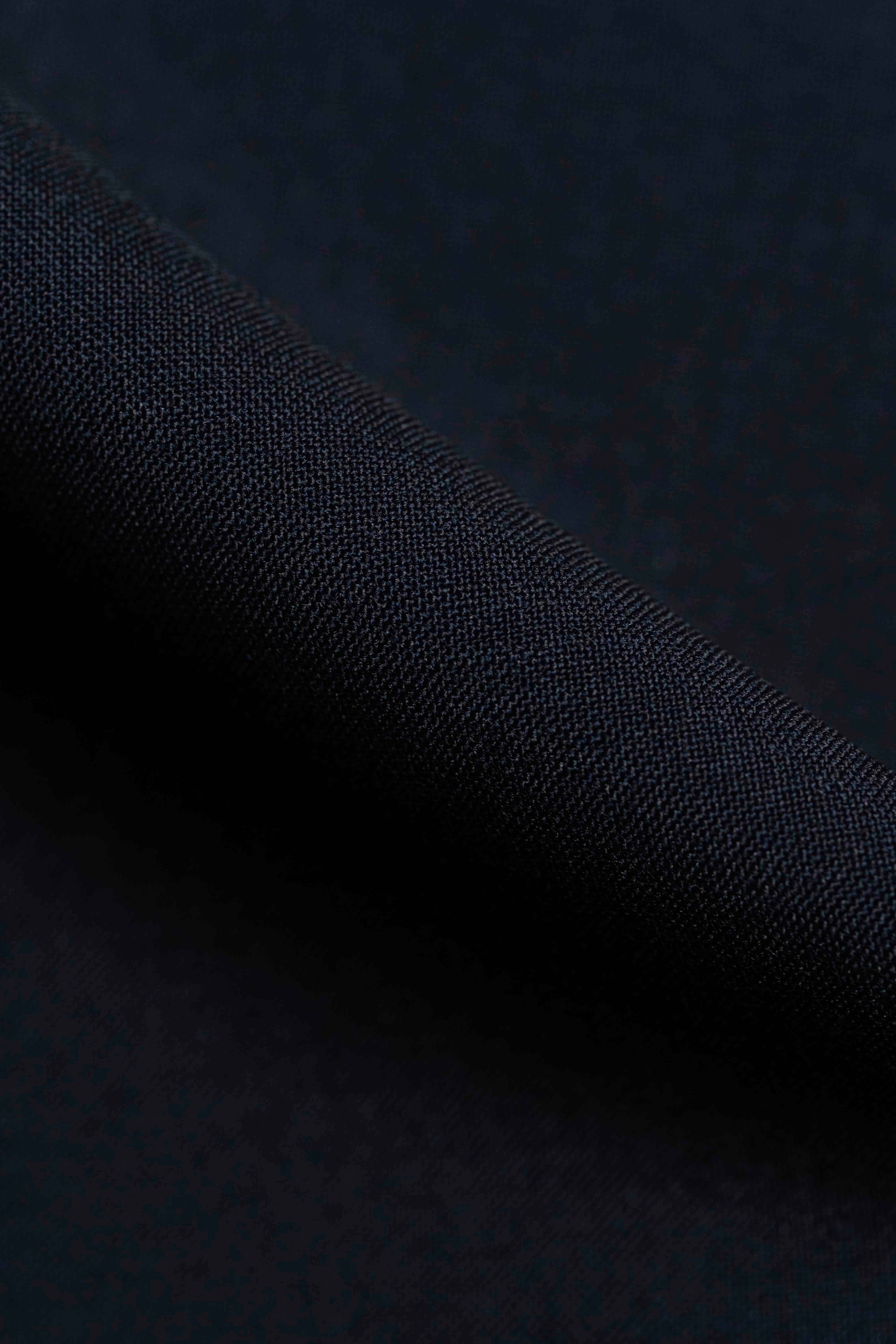 Dark Navy Super 100's Wool & Kid Mohair Fabric (V23669)-3.7m - Yoo's Club