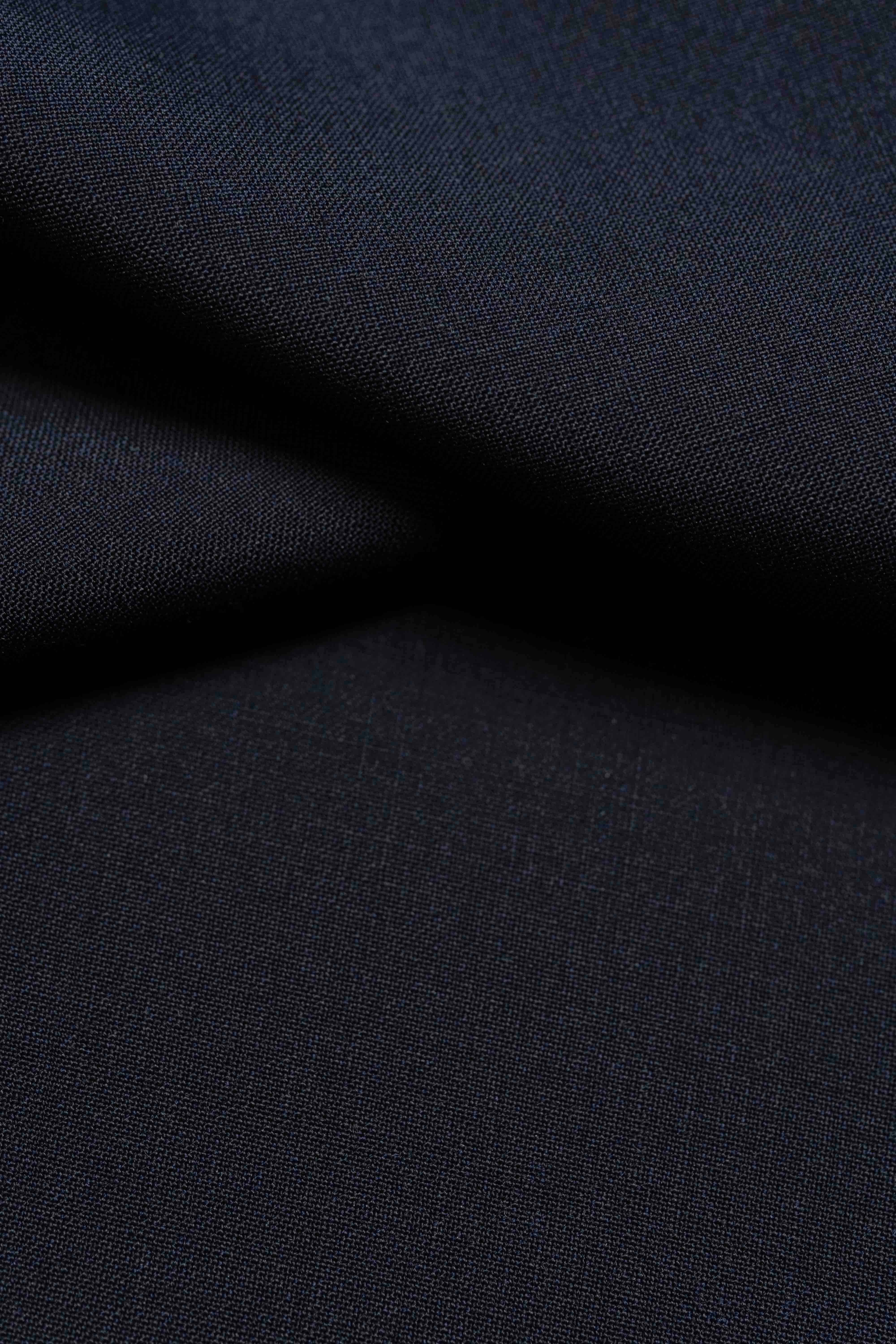 Dark Navy Super 100's Wool & Kid Mohair Fabric (V23669)-3.7m - Yoo's Club