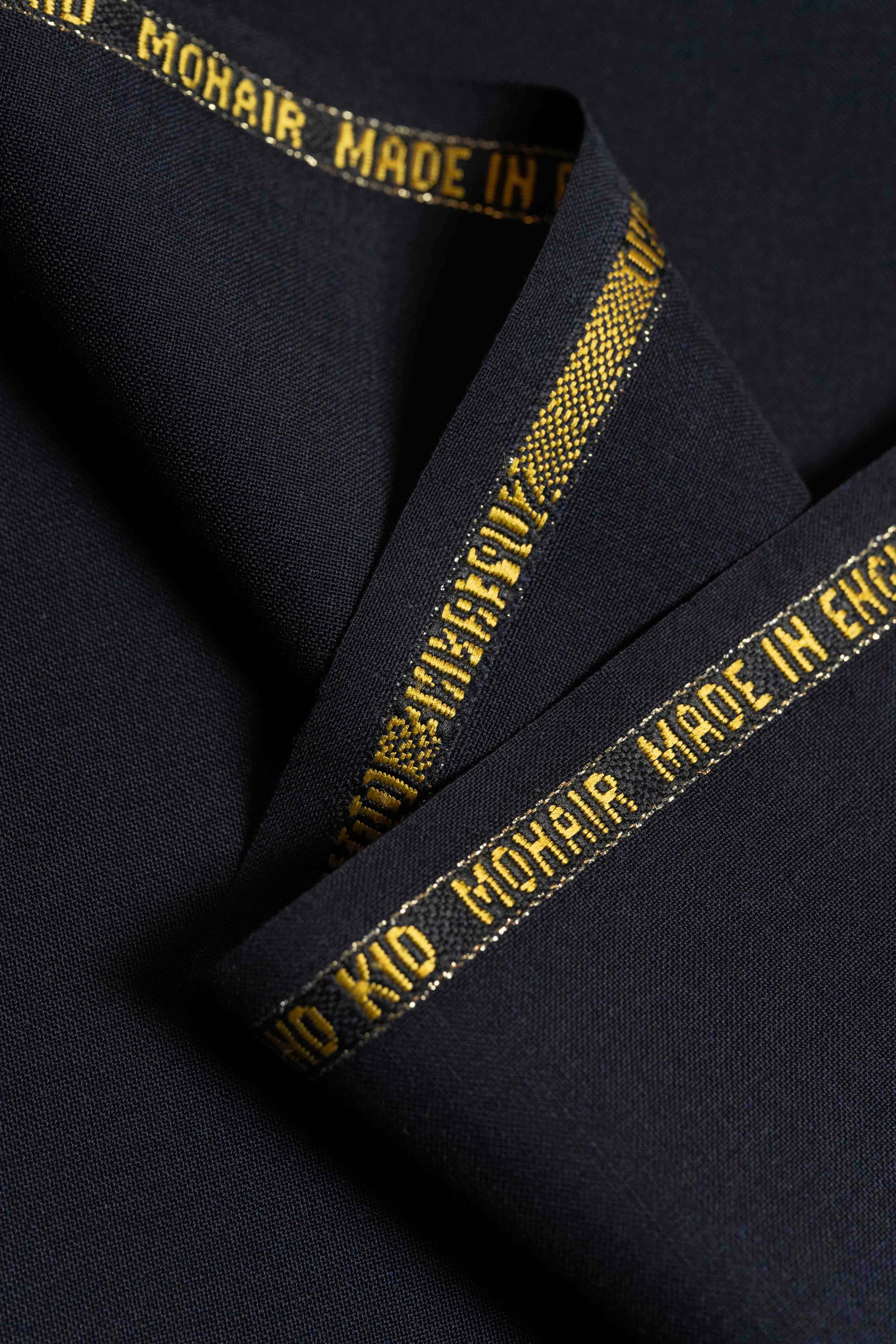Dark Navy Super 100's Wool & Kid Mohair Fabric (V23669)-3.7m - Yoo's Club