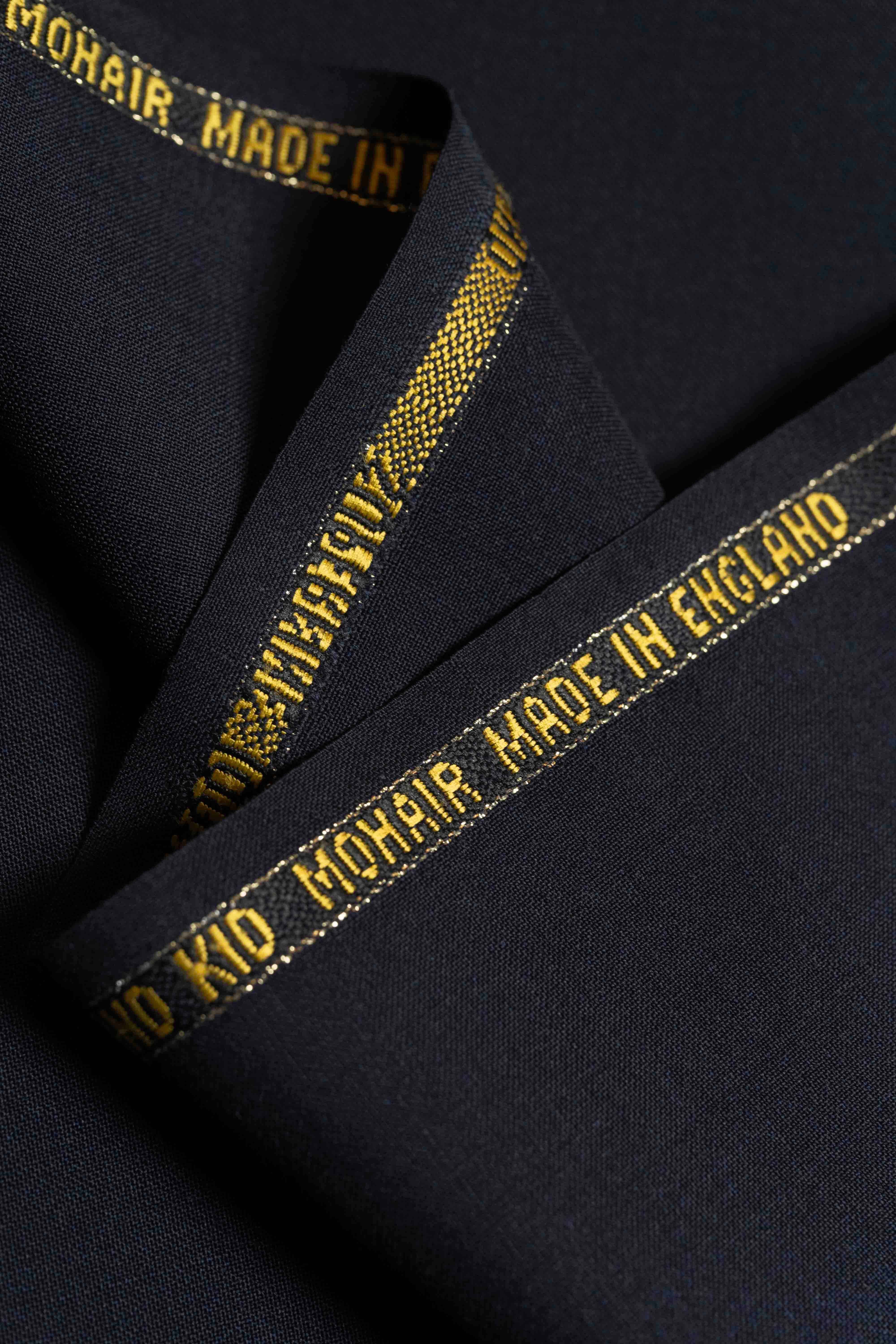 Dark Navy Super 100's Wool & Kid Mohair Fabric (V23669)-3.7m - Yoo's Club