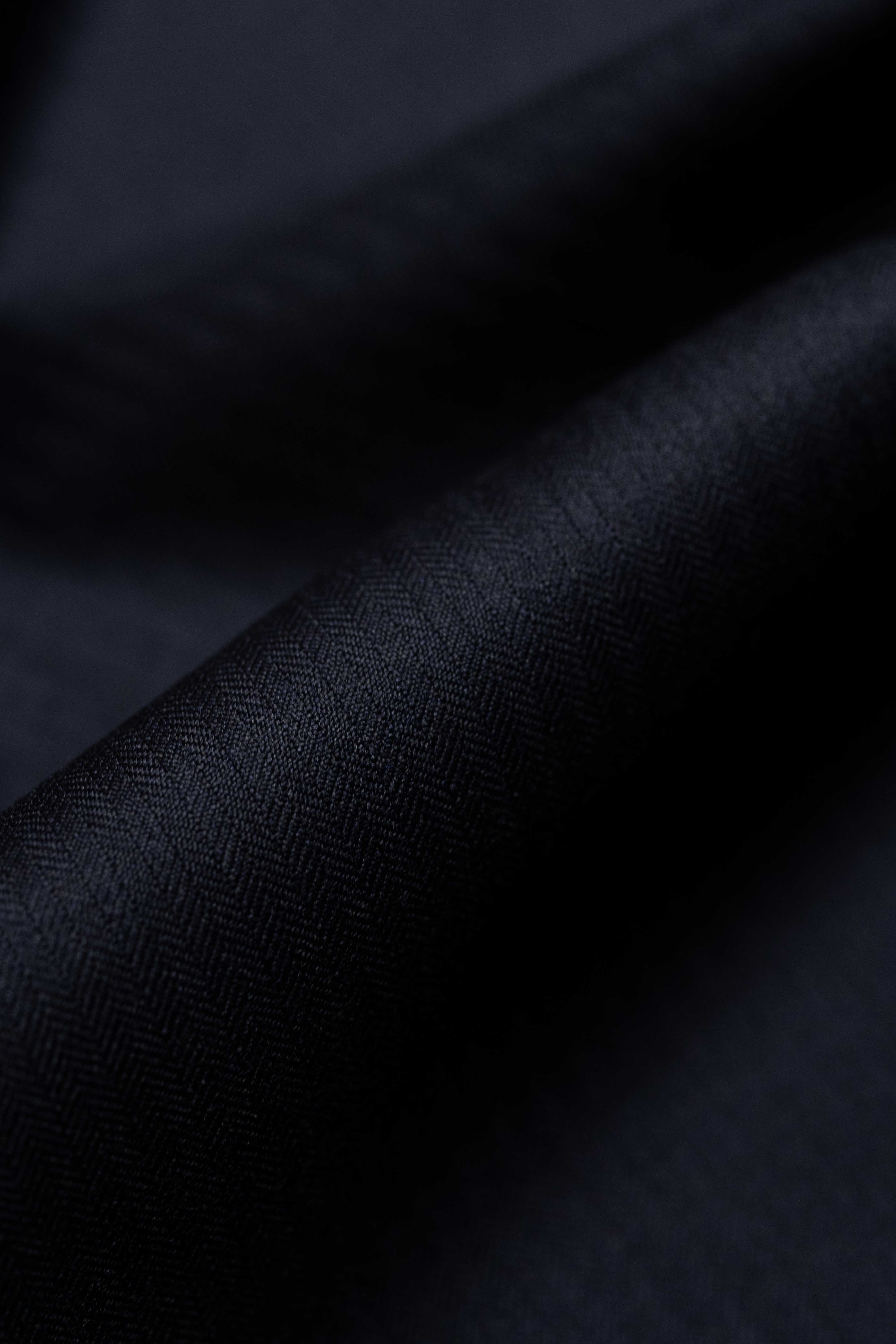 Dormeuil Dark Navy Herringbone Super 100's Trousers Fabric -2.4m - Yoo's Club