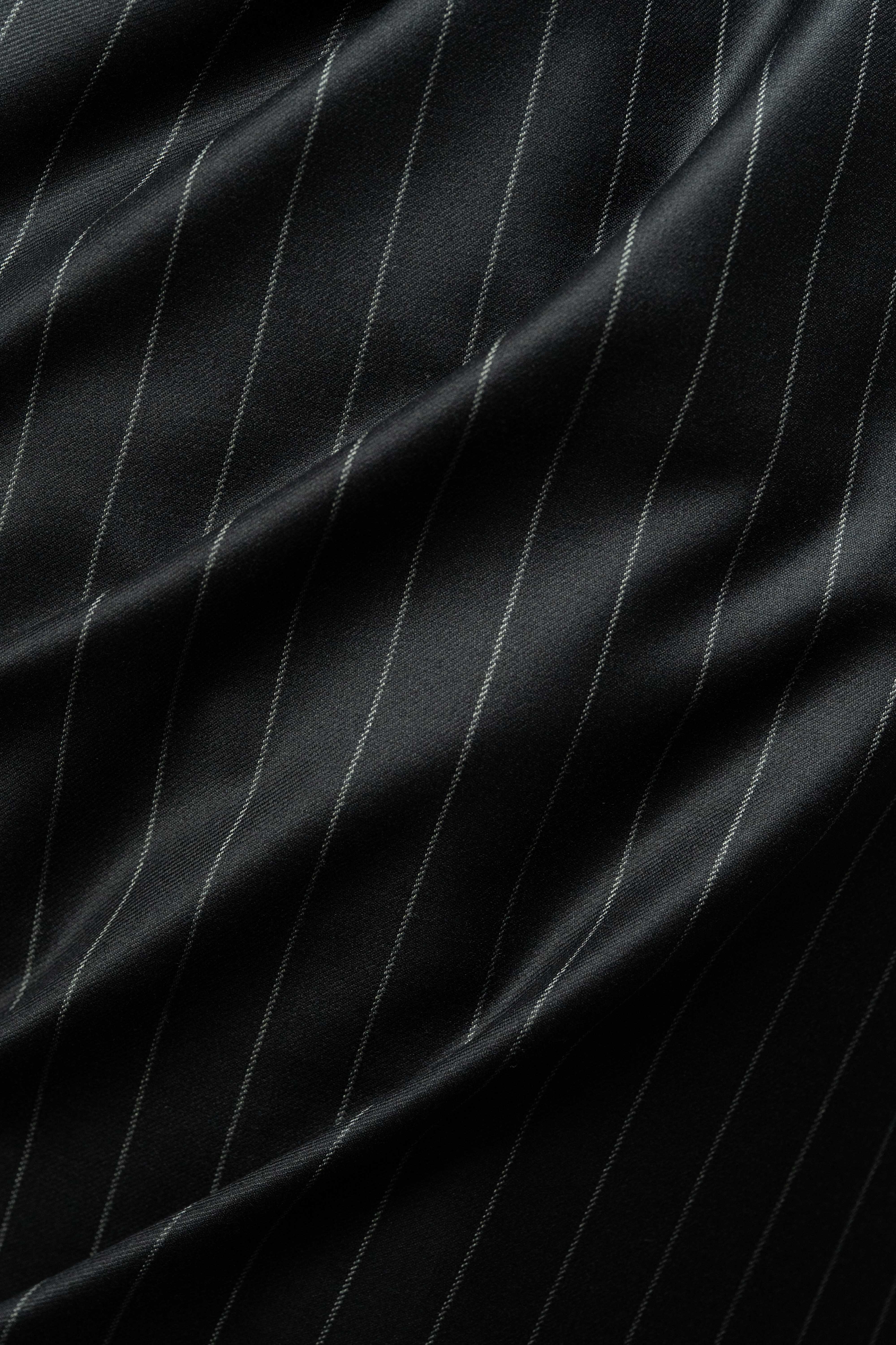 Tessuti Ferre Black Stripe Super 120's Wool Suit Fabric (V23739)-3m - Yoo's Club