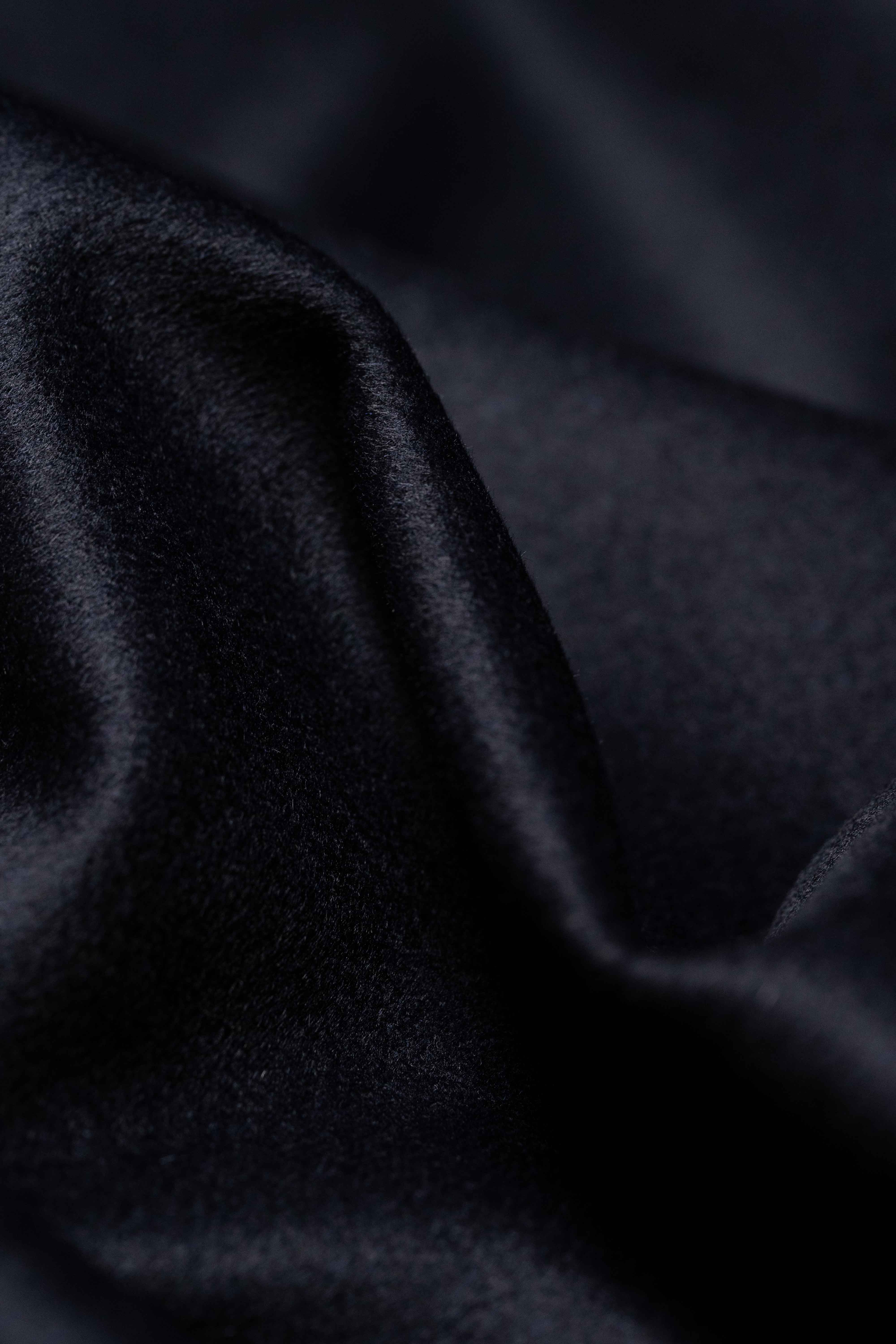 Midnight Blue Wool Cashmere Coat Fabric (32058)-2.6m - Yoo's Club