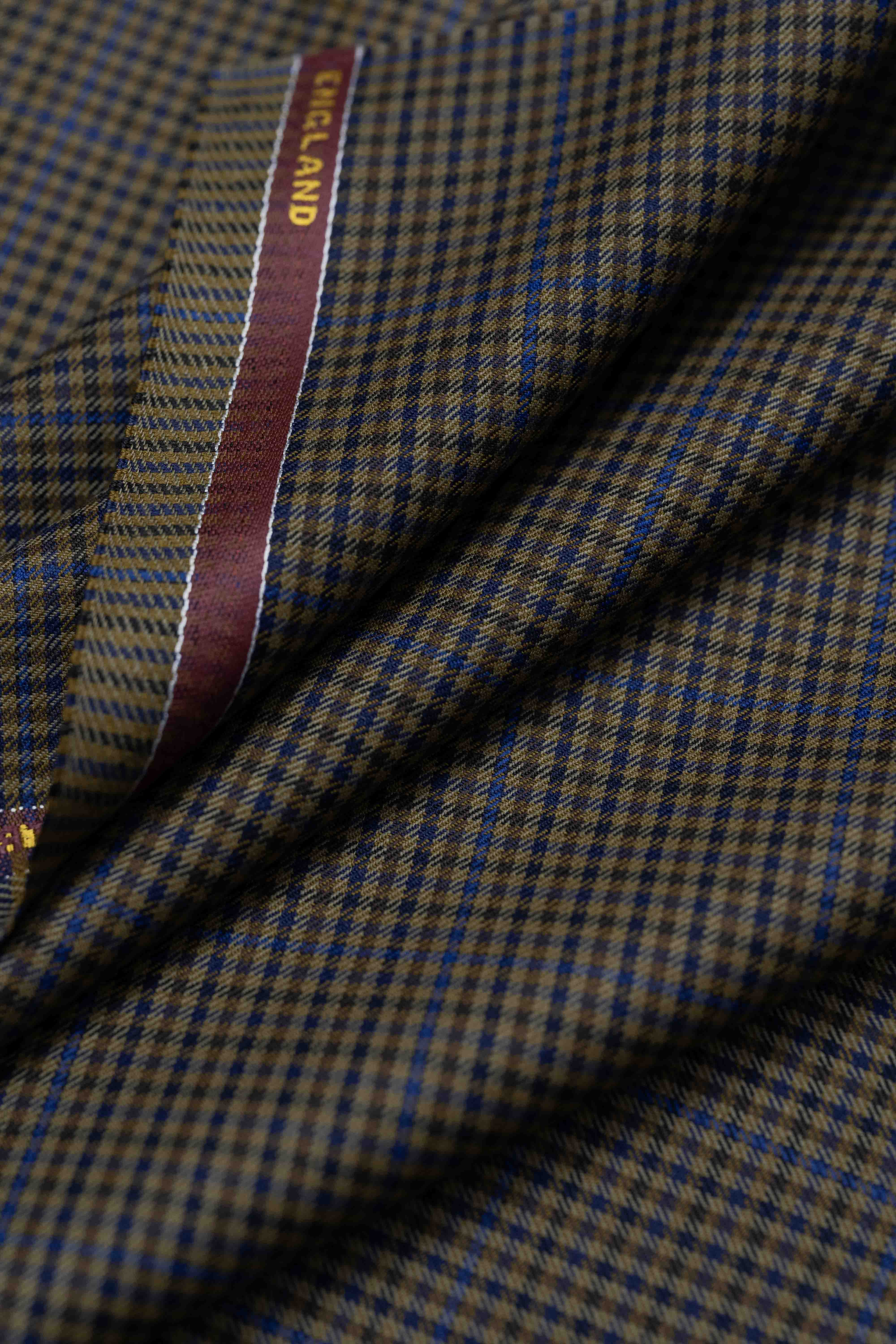 Barrington Blue Brown Check Wool Suit Jacket Fabric (17026)-3m - Yoo's Club