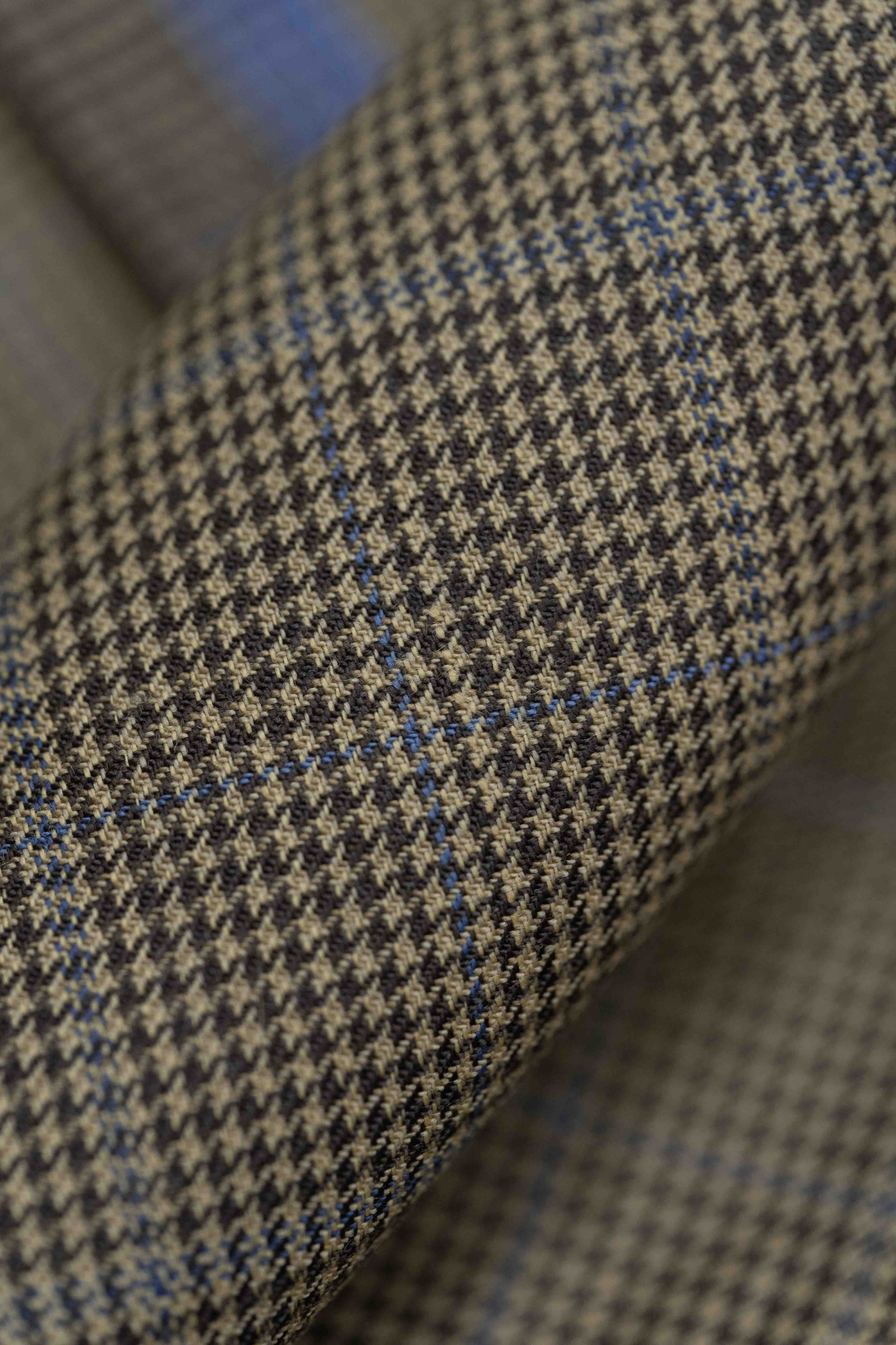 Huddersfield Cloth Light Brown Check Wool Suit Jacket Fabric (H7761)-2.2m - Yoo's Club