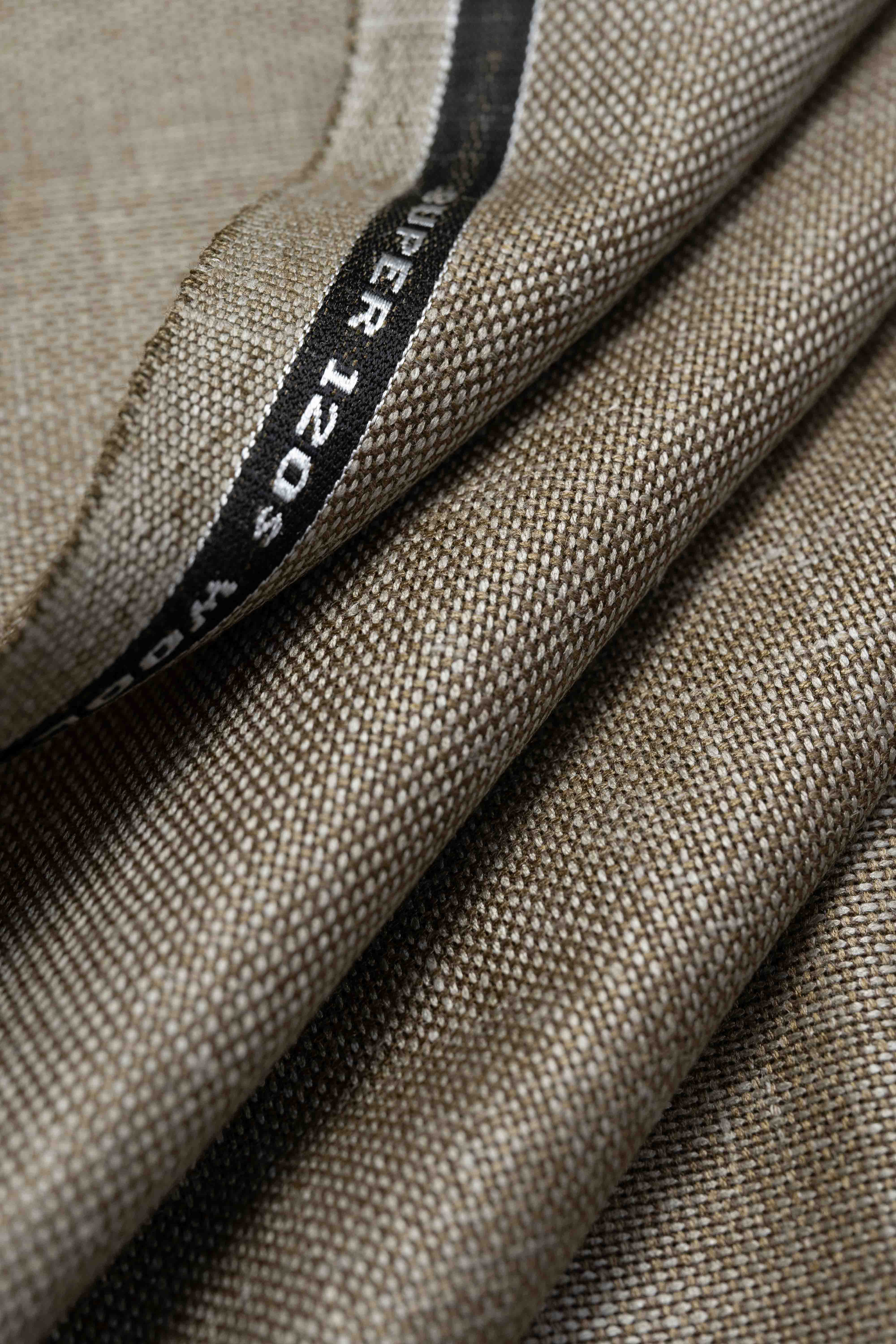 Groves & Lindley Khaki Wool Silk Mohair Linen Suit Jacket Fabric (3914)-2m - Yoo's Club