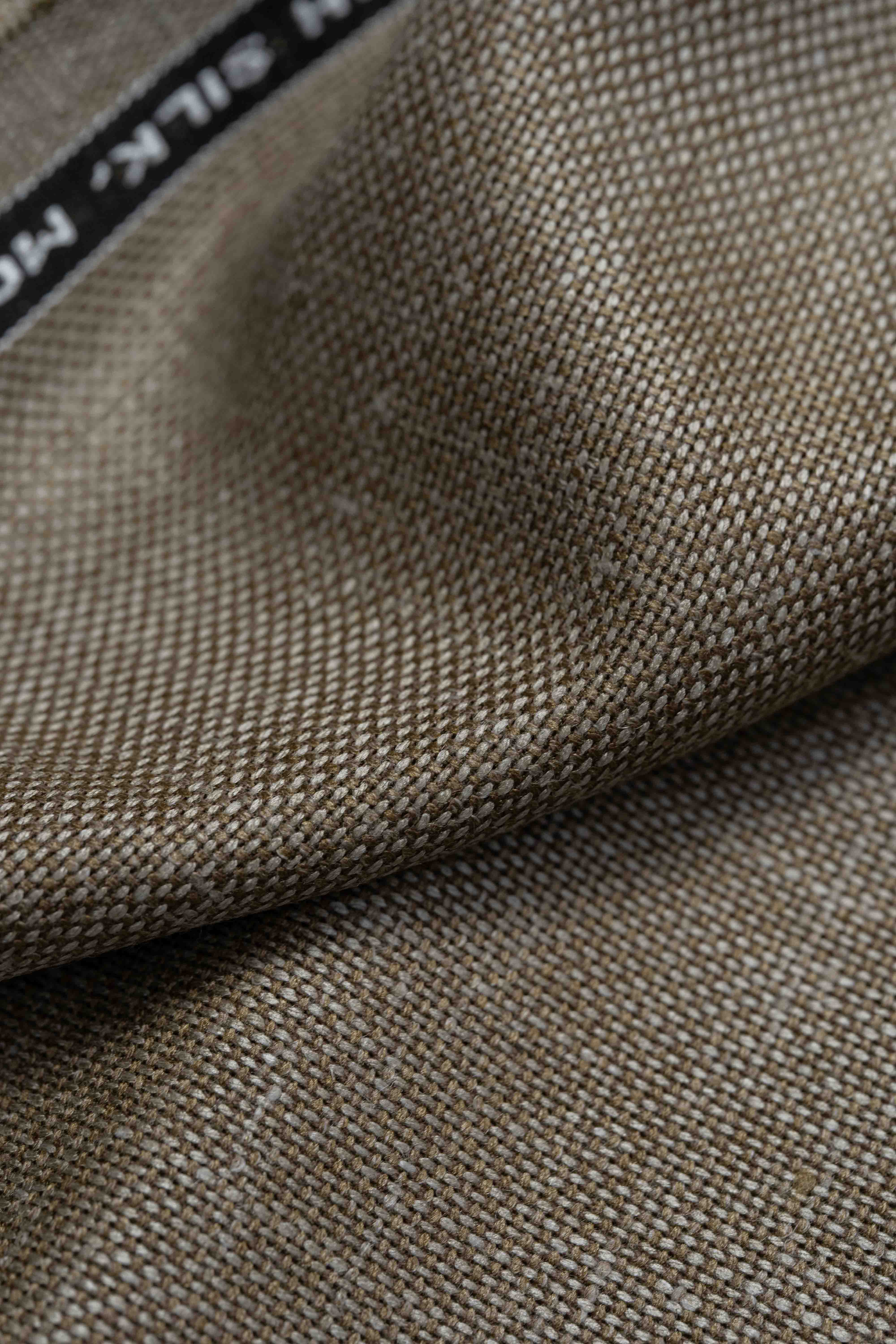 Groves & Lindley Khaki Wool Silk Mohair Linen Suit Jacket Fabric (3914)-2m - Yoo's Club