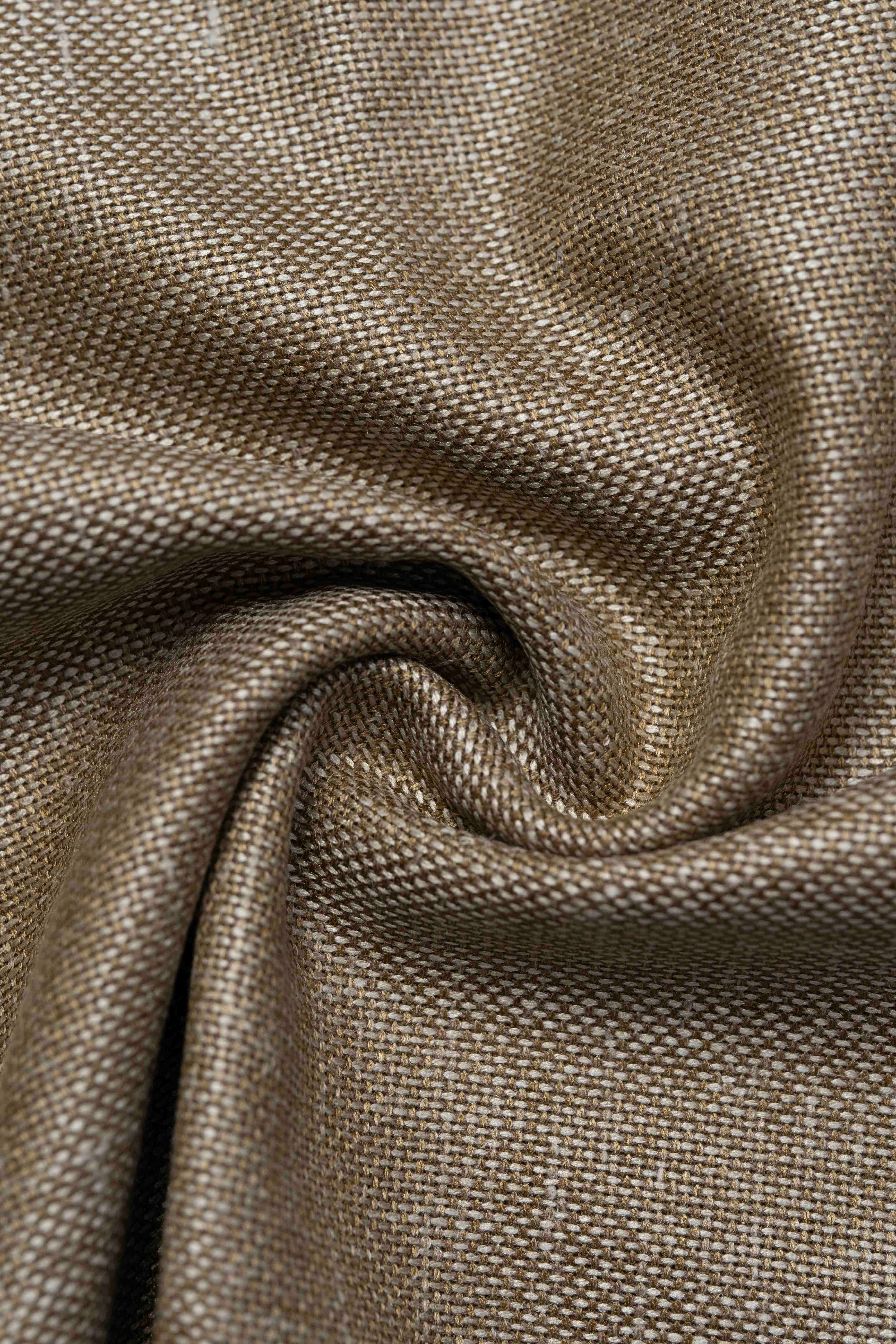 Groves & Lindley Khaki Wool Silk Mohair Linen Suit Jacket Fabric (3914)-2m - Yoo's Club