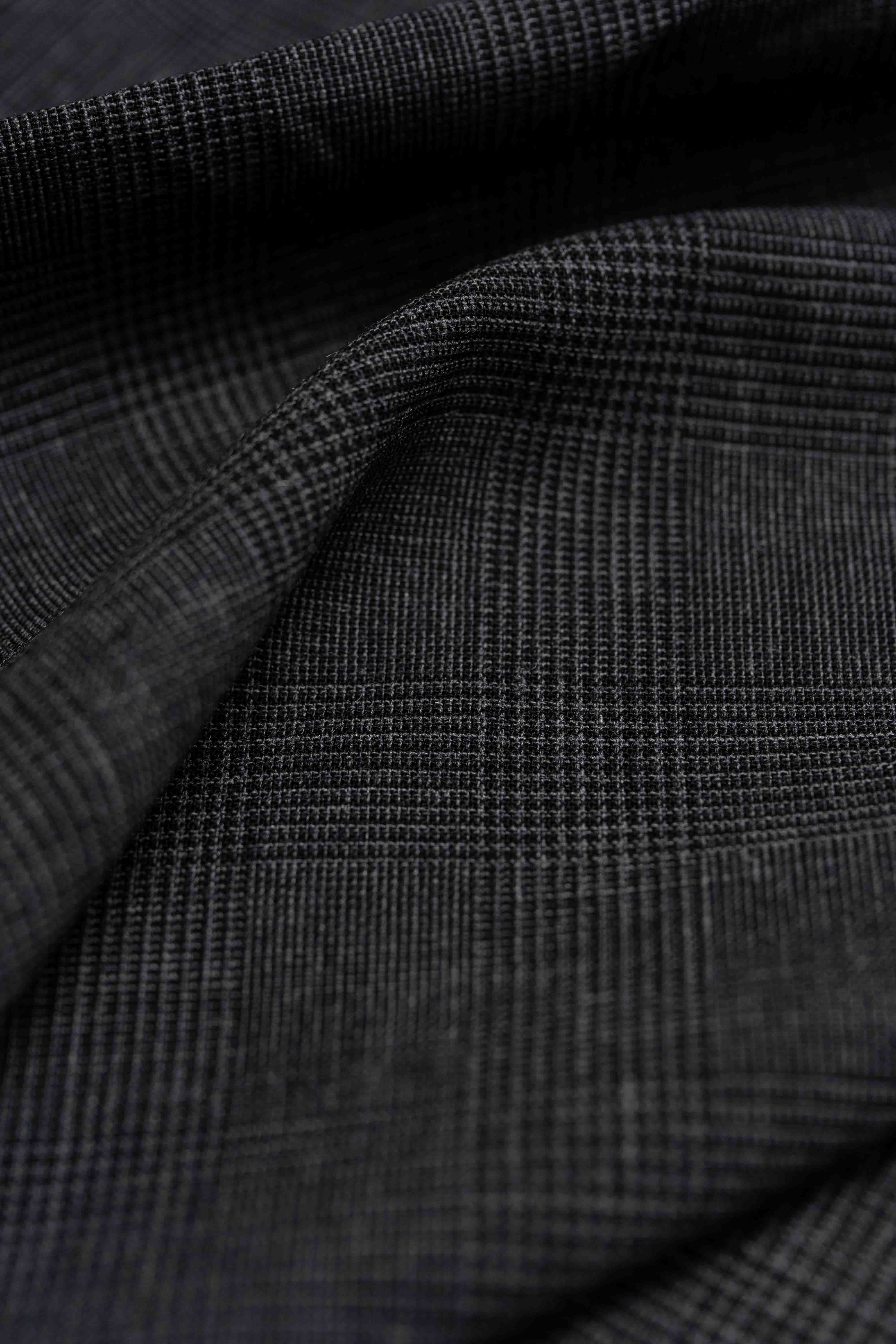 Groves & Lindley Charcoal Wool & Mohair Pow Suit Jacket Fabric (M3-551/22)-2.5m - Yoo's Club
