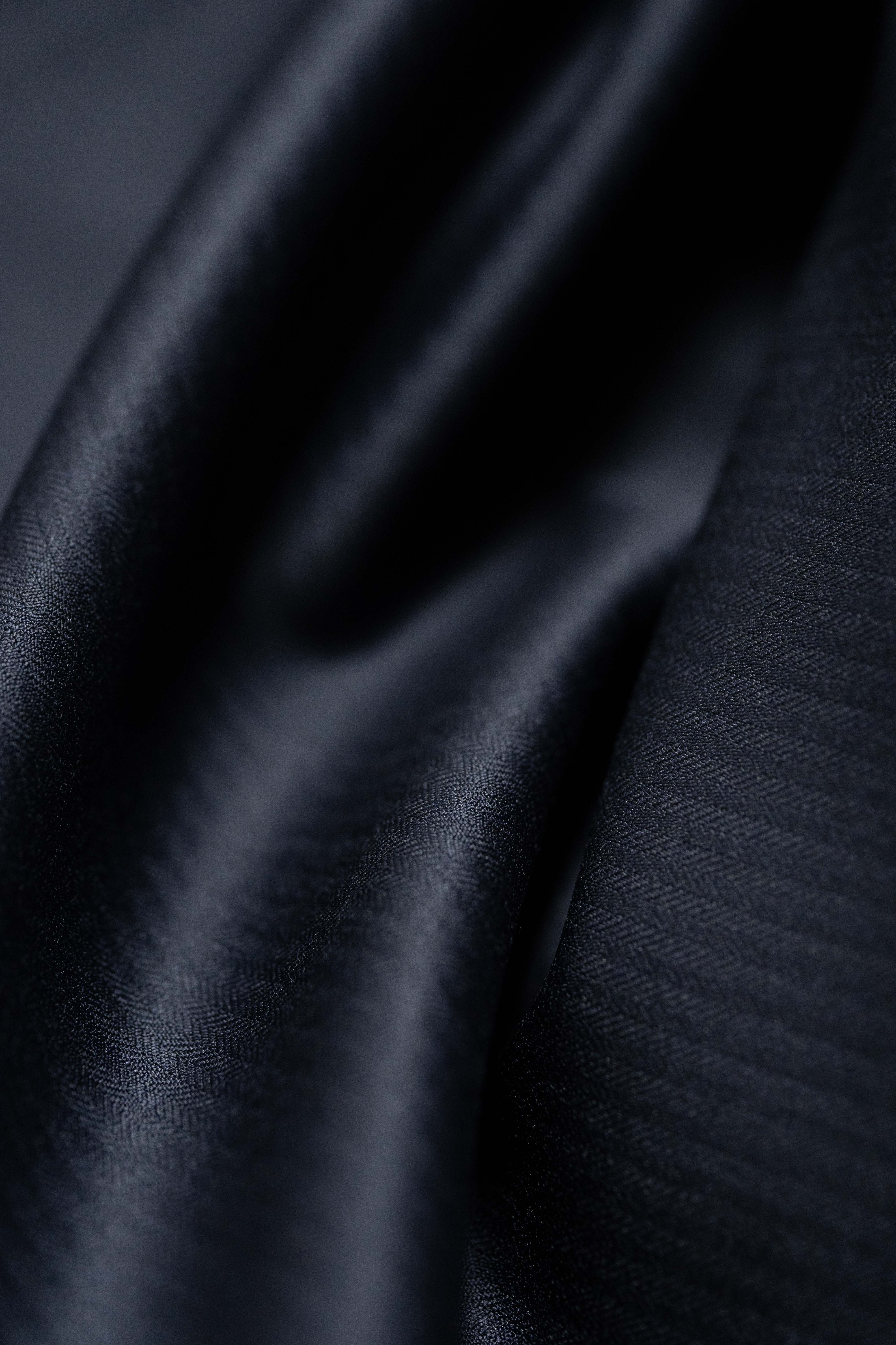 Dark Navy Herringbone 170's Wool & Silk Fabric produced by Loro Piana (GC39016)- 3m - Yoo's Club