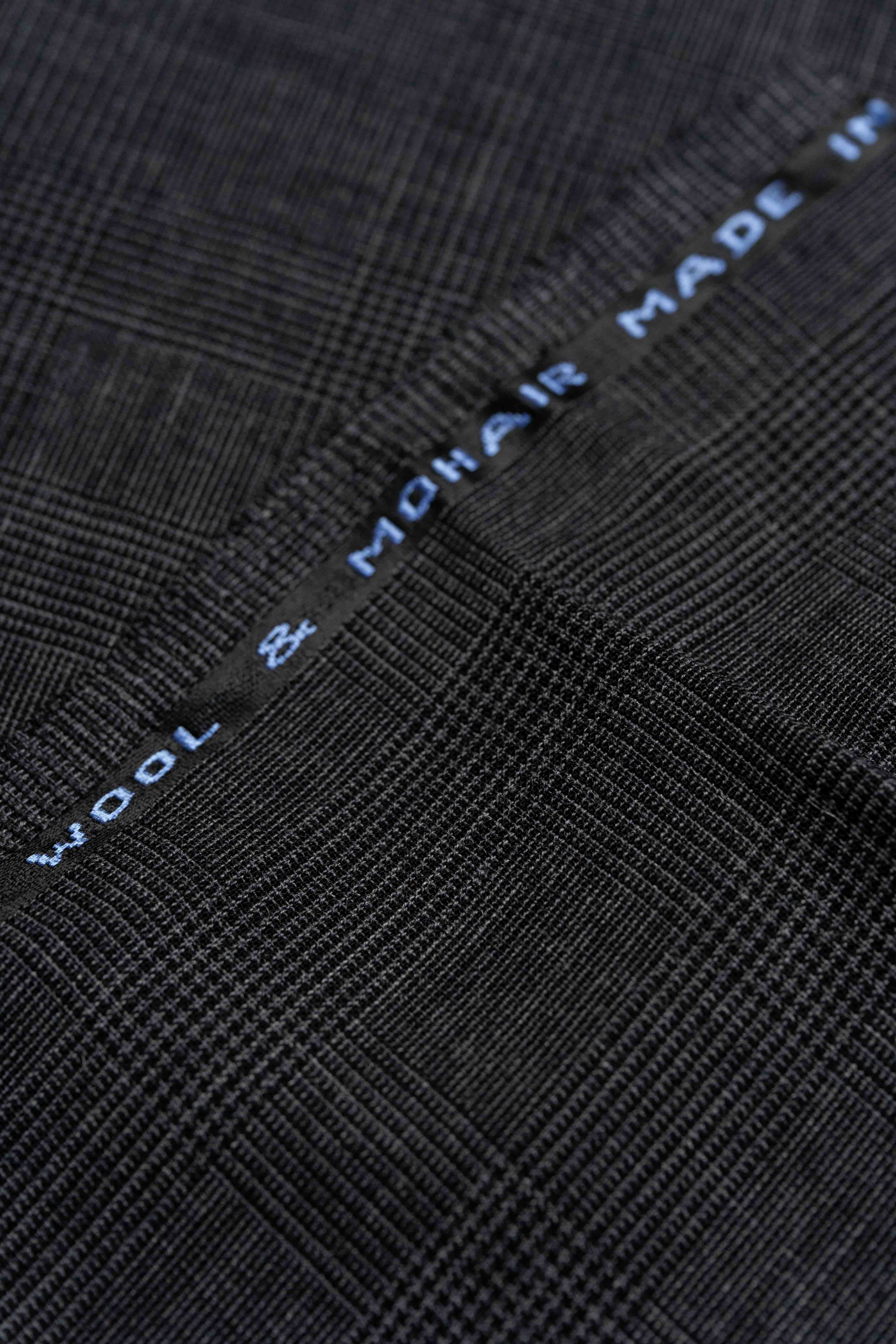 Groves & Lindley Charcoal Wool & Mohair Pow Suit Jacket Fabric (M3-551/22)-2.5m - Yoo's Club