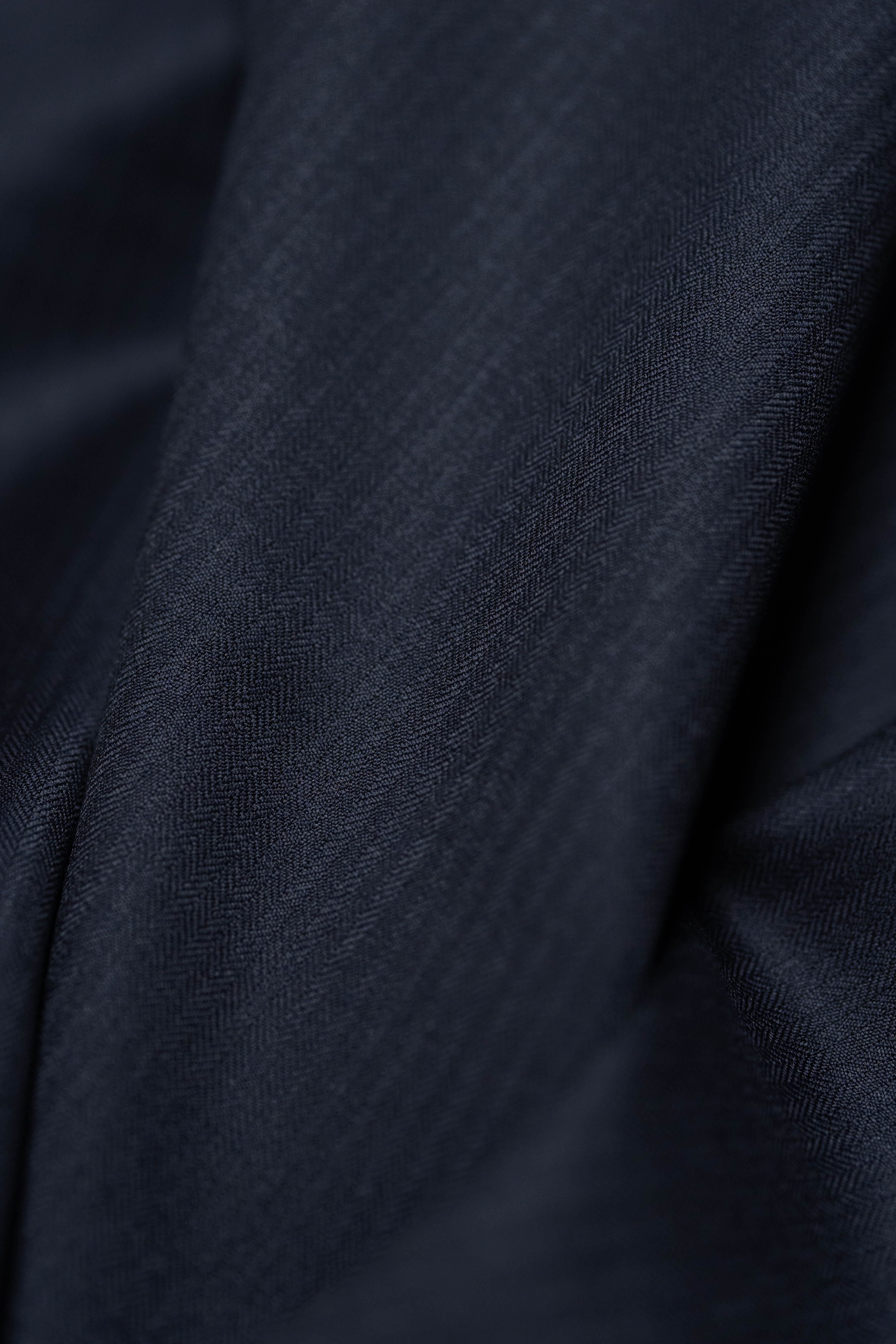 Dark Navy Herringbone 170's Wool & Silk Fabric produced by Loro Piana (GC39016)- 3m - Yoo's Club