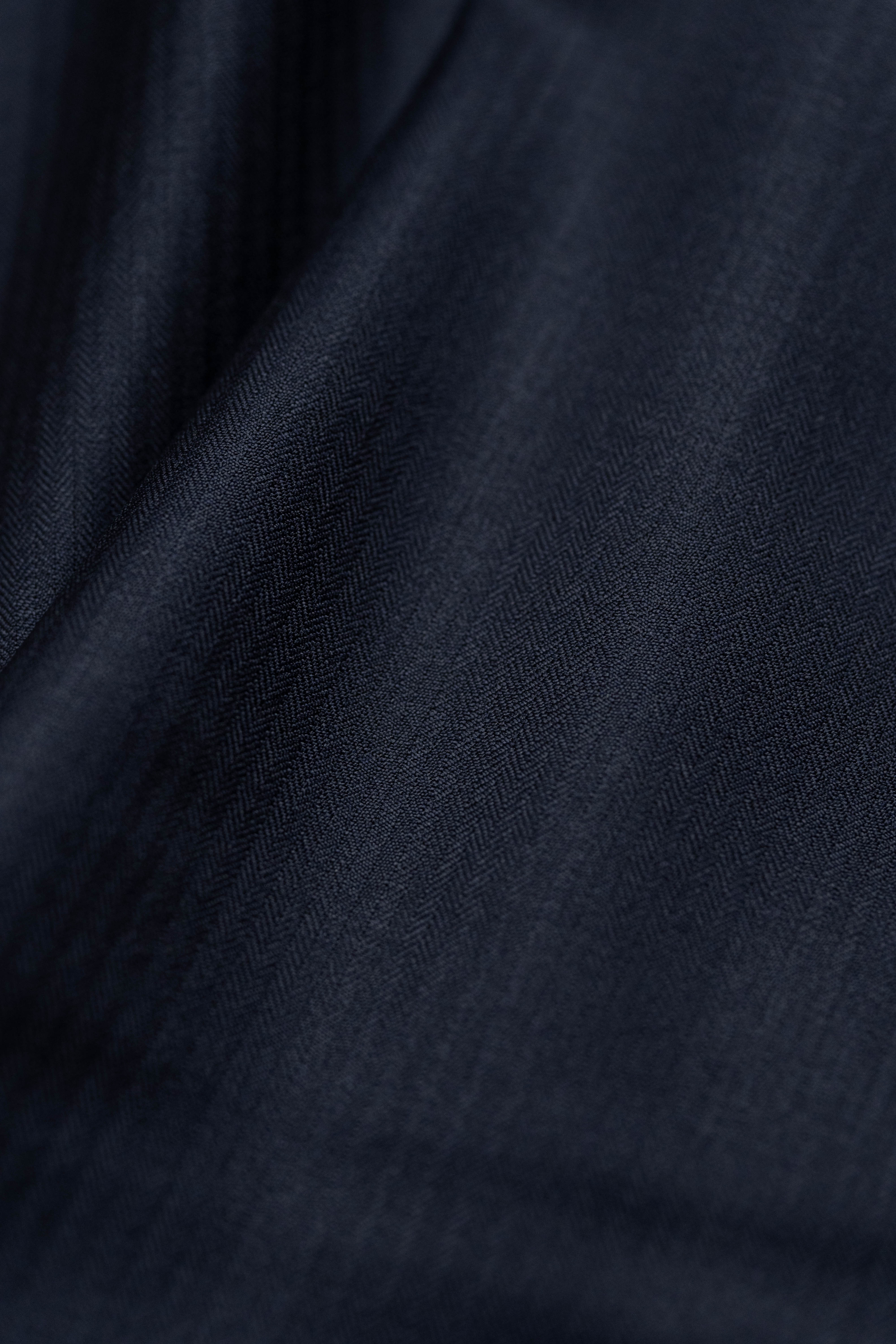 Dark Navy Herringbone 170's Wool & Silk Fabric produced by Loro Piana (GC39016)- 3m - Yoo's Club