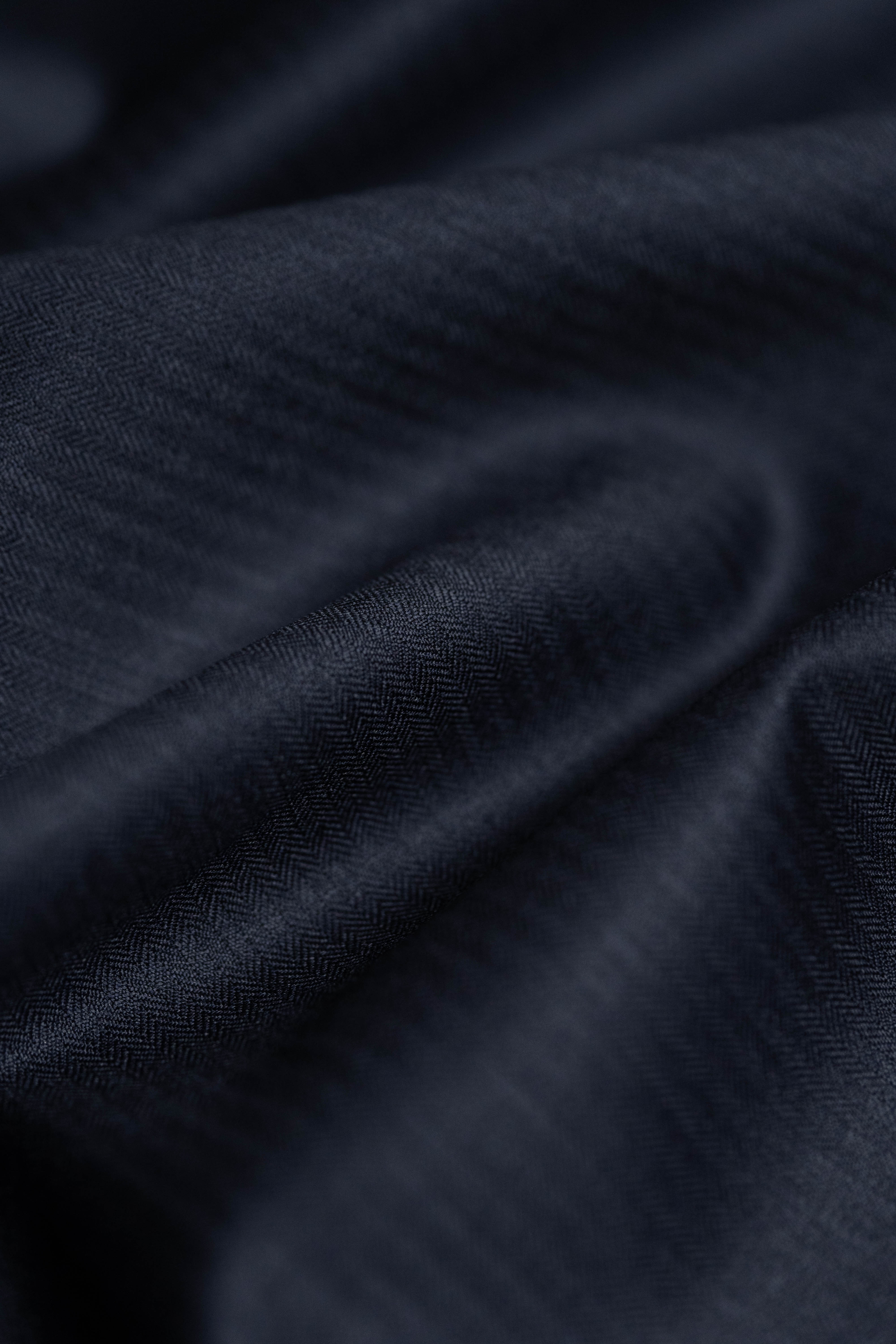 Dark Navy Herringbone 170's Wool & Silk Fabric produced by Loro Piana (GC39016)- 3m - Yoo's Club