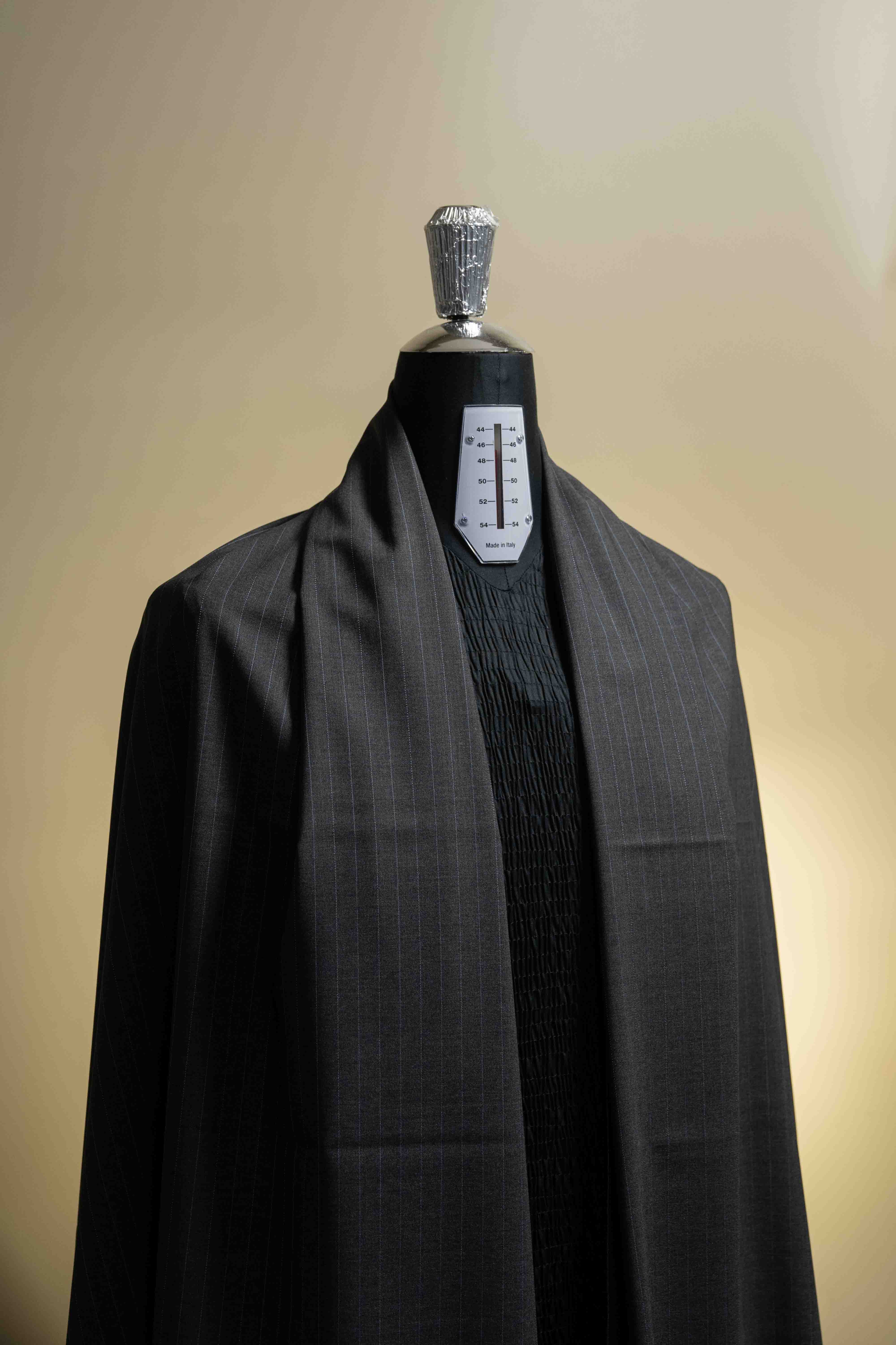 Reda Charcoal Blue Stripe Wool Suit Fabric (V23391)-3m - Yoo's Club