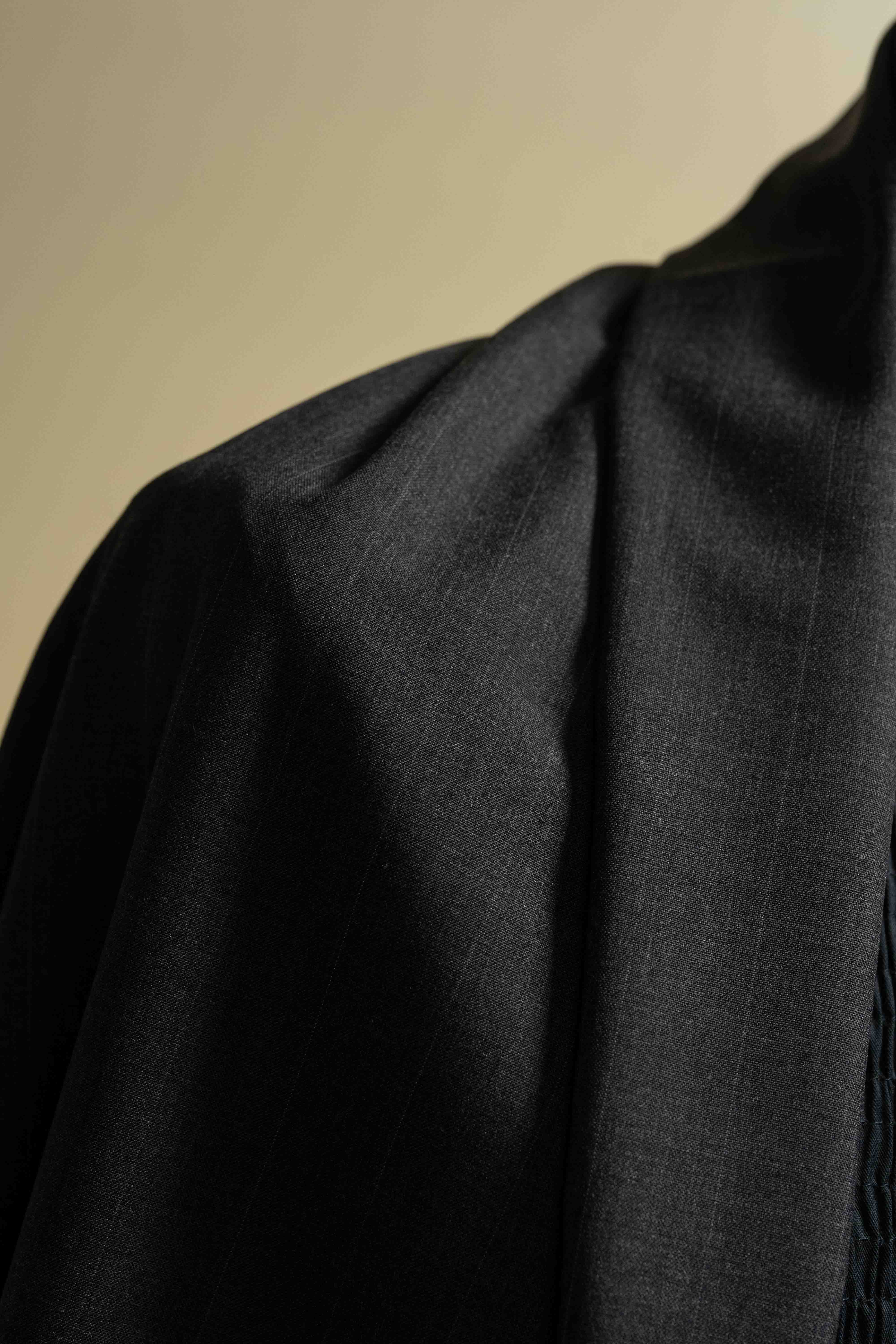 Super 130's Wool & Cashmere Grey Stripe Suit Fabric (V23394)-3m - Yoo's Club