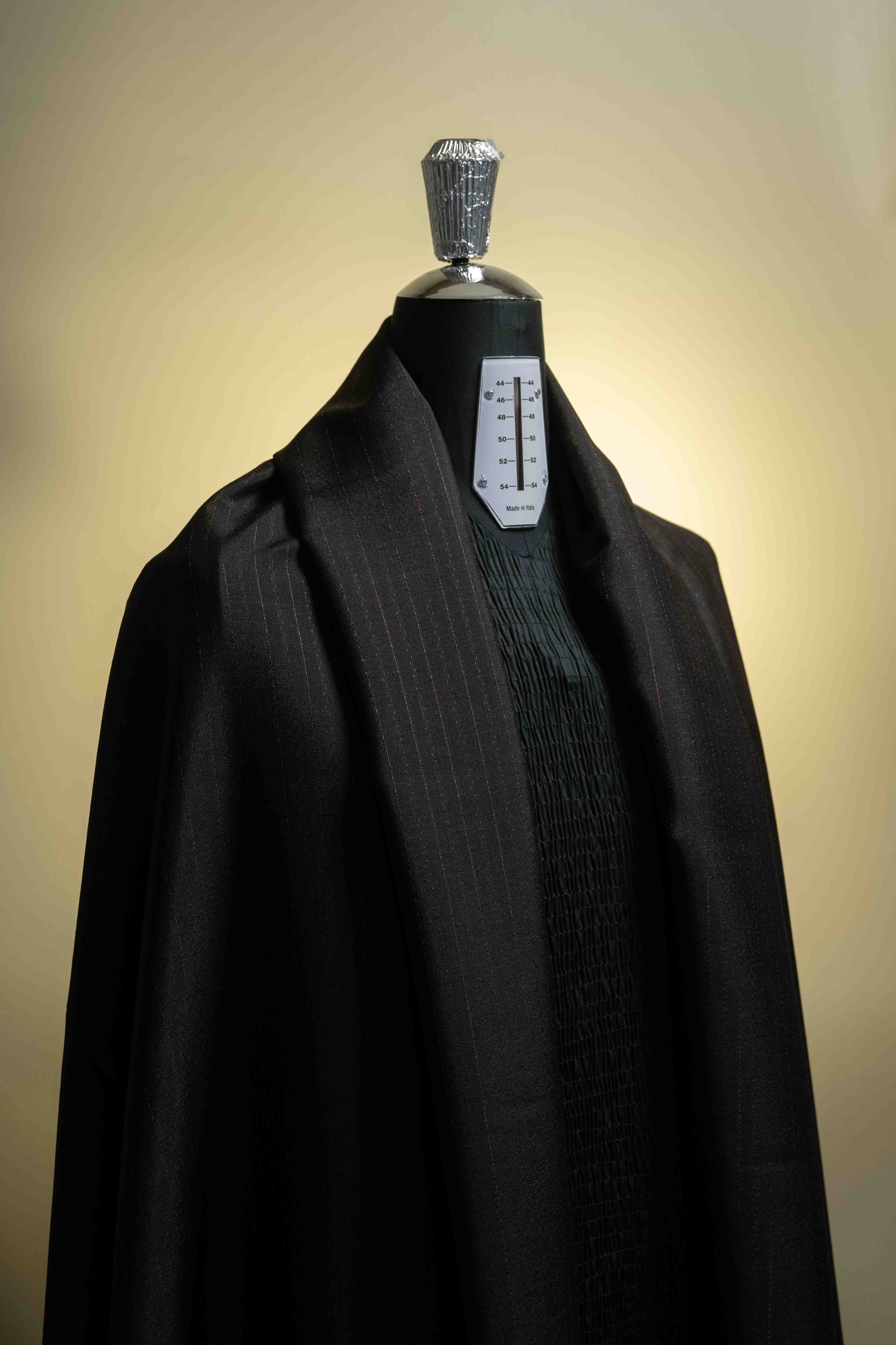 British Dark Brown Stripe Wool & Kid Mohair Suit Fabric (V23351)-3m - Yoo's Club