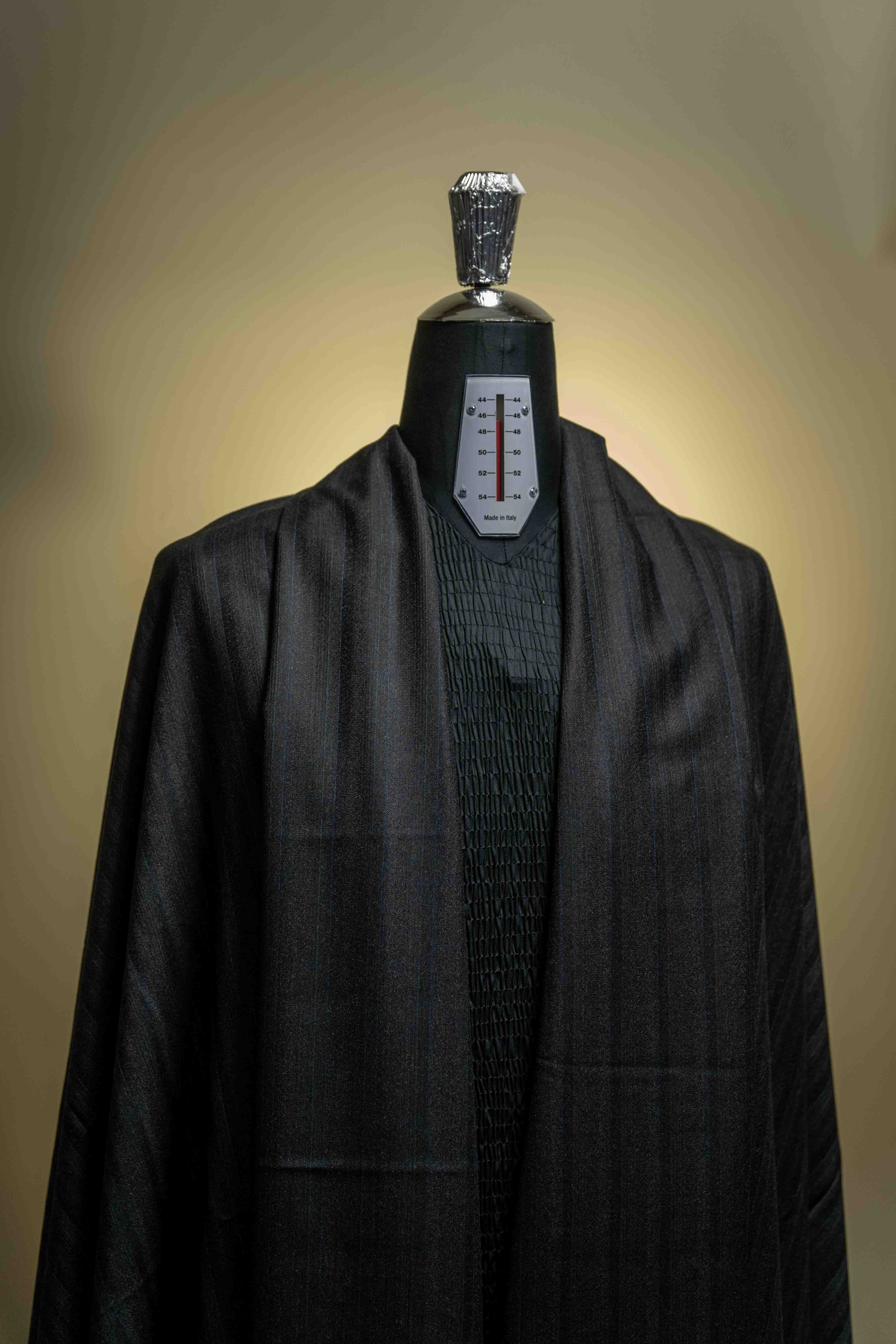 Dark Charcoal Fancy Stripe Super 120's Mink Cashmere Suit Fabric (V23665)-3m - Yoo's Club