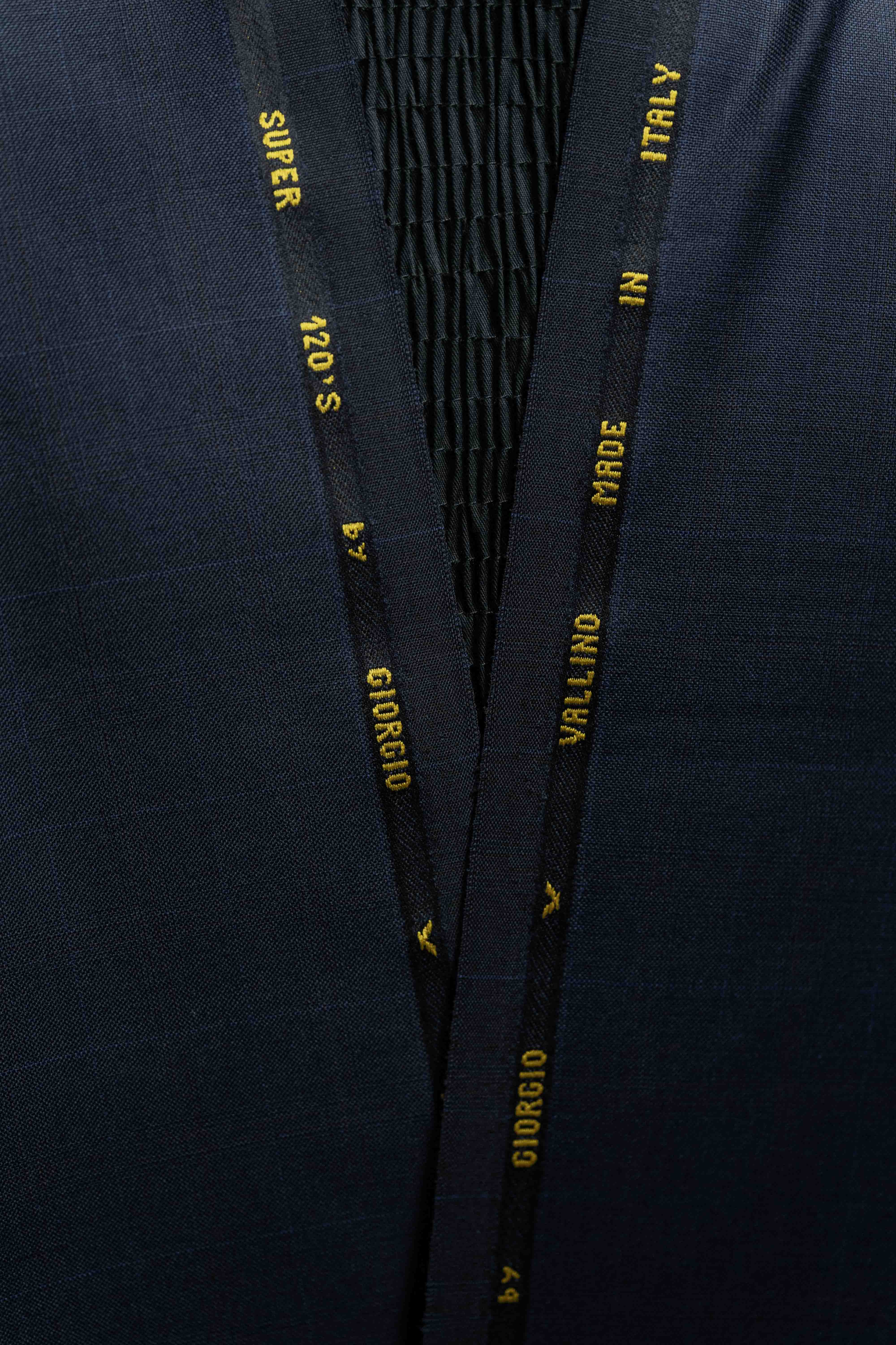 Giorgio Vallino Super 120's Navy Check Suit Fabric (V23462) -3.1m - Yoo's Club