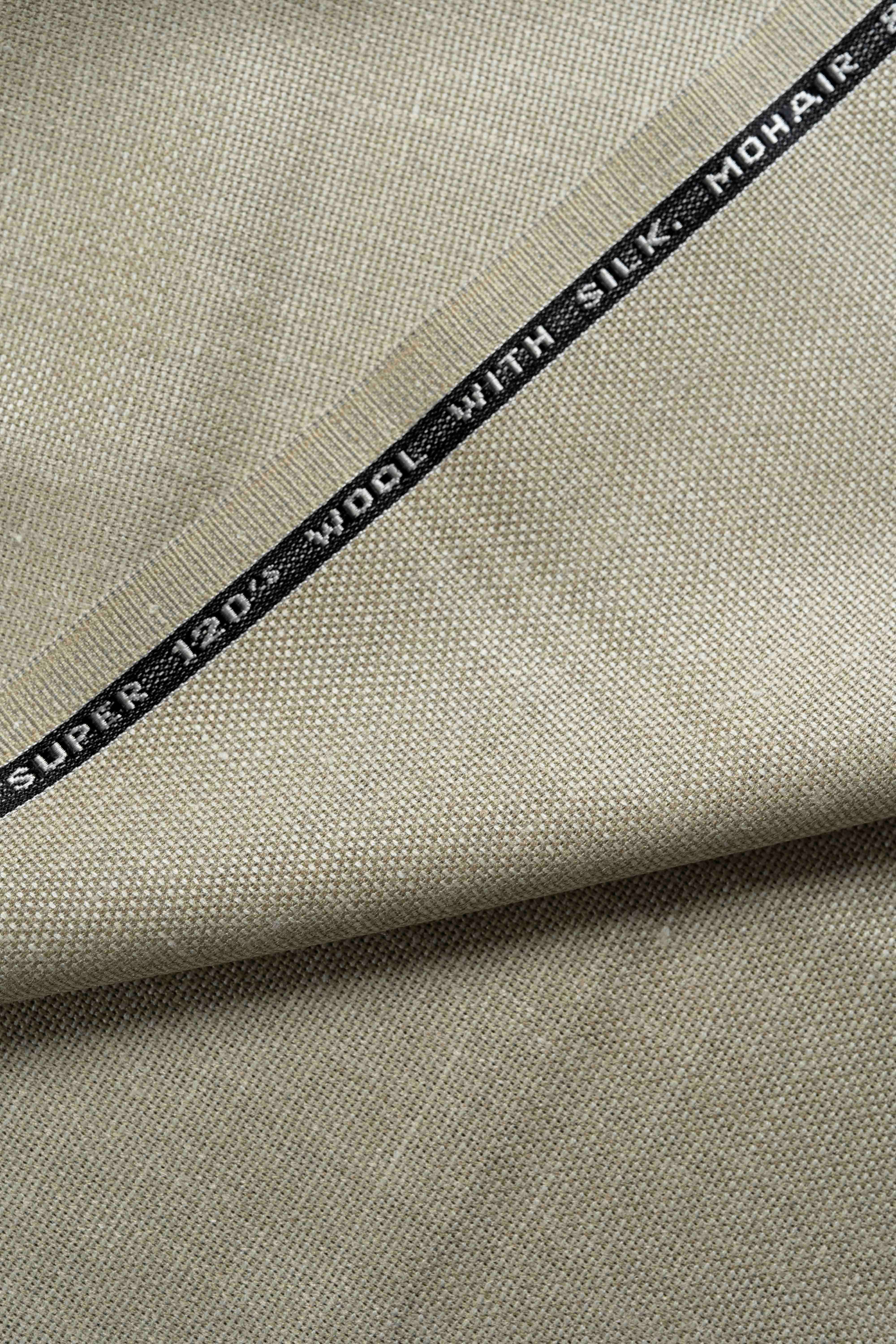 Groves & Lindley Beige Wool Silk Mohair Linen Suit Jacket Fabric (3916)-2.6m - Yoo's Club