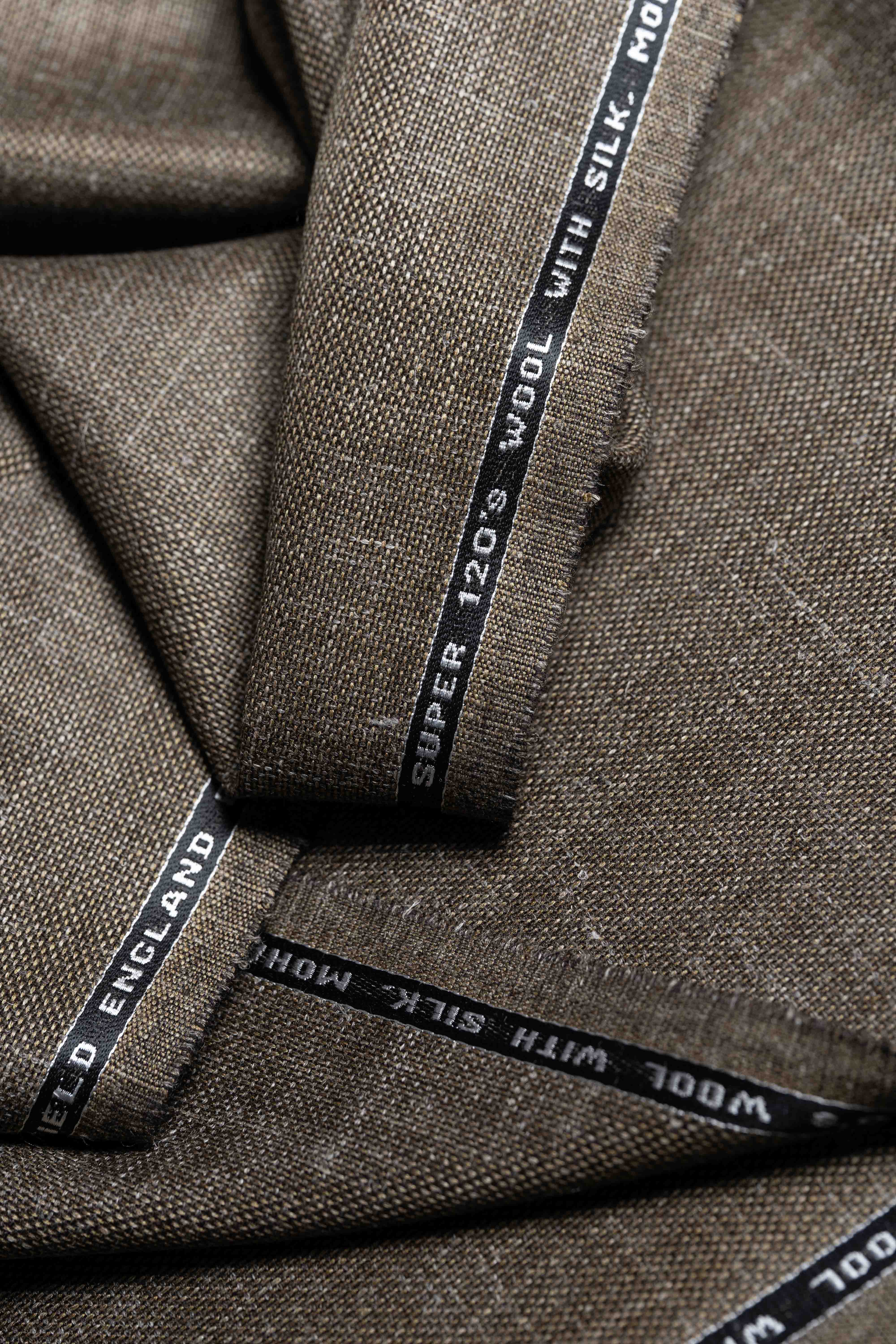 Groves & Lindley Brown Wool Silk Mohair Linen Suit Jacket Fabric (3915)-2.5m - Yoo's Club