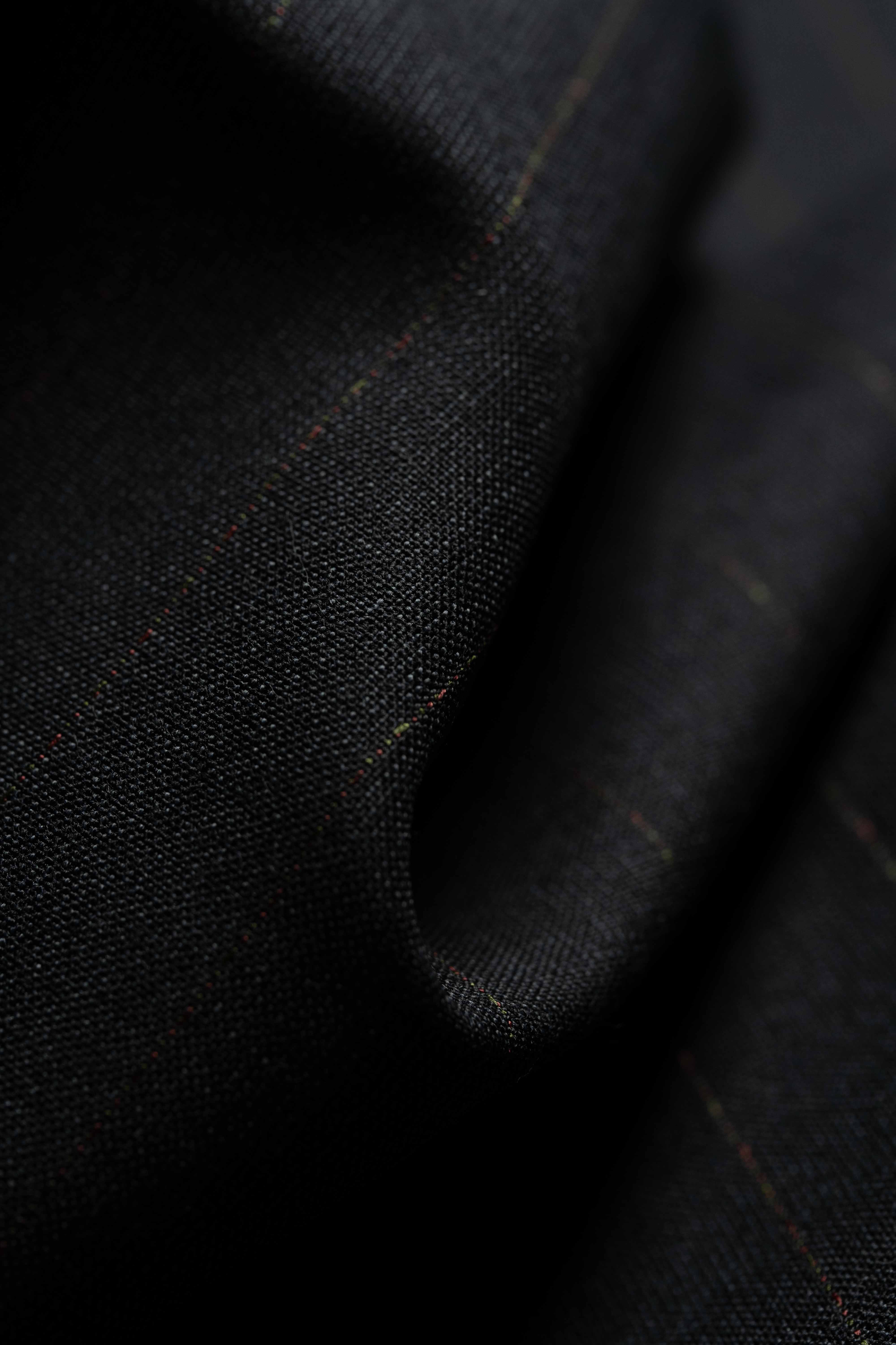 Scabal Dark Charcoal Stripe Terylene & Wool Suit Fabric (V23335) -3m - Yoo's Club