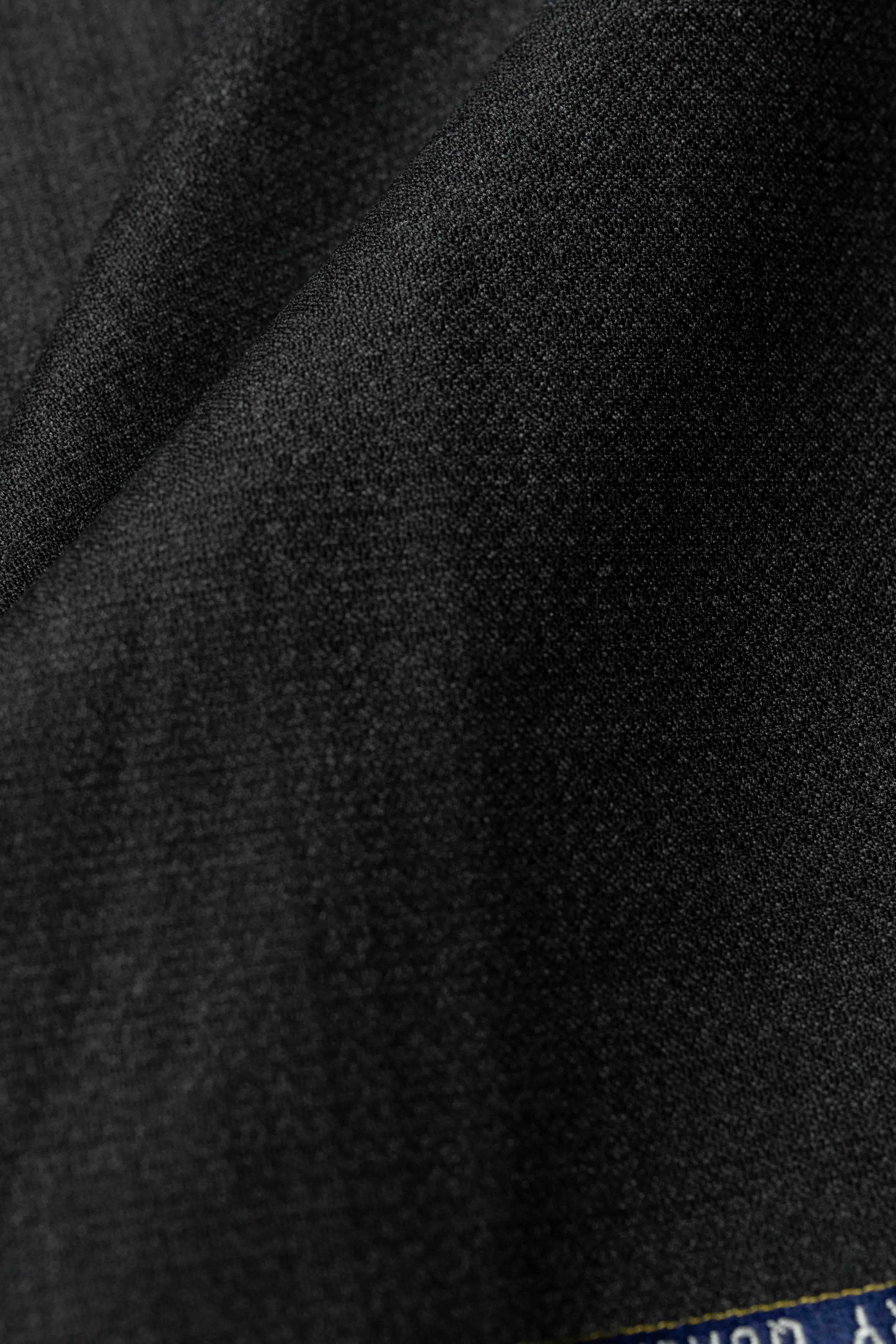 British Luxury Wool & Merino Charcoal Suit Fabric (V23434)-3.5m - Yoo's Club