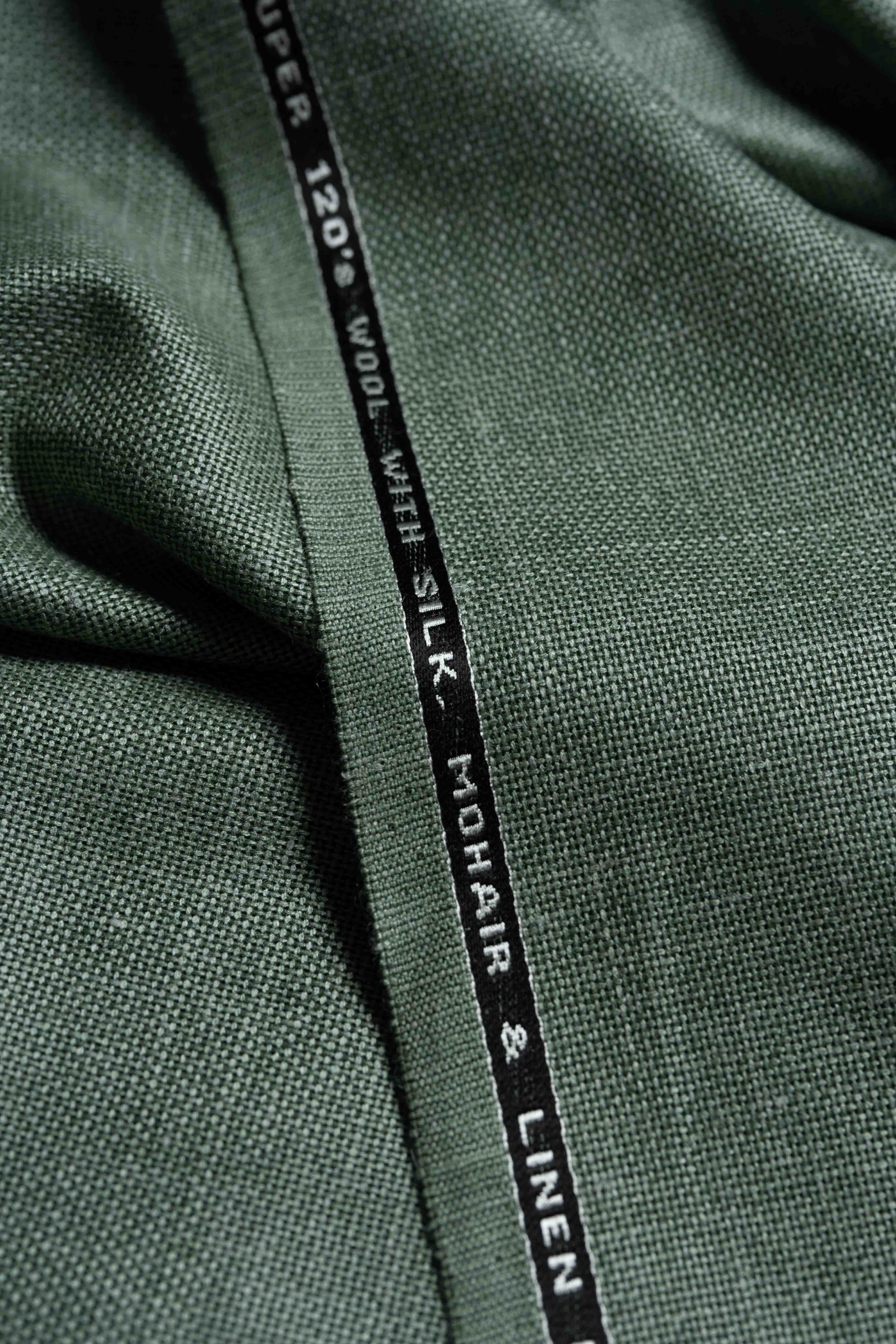 Groves & Lindley Mint Green Wool Silk Mohair Linen Suit Jacket Fabric (3919)-2.5m - Yoo's Club