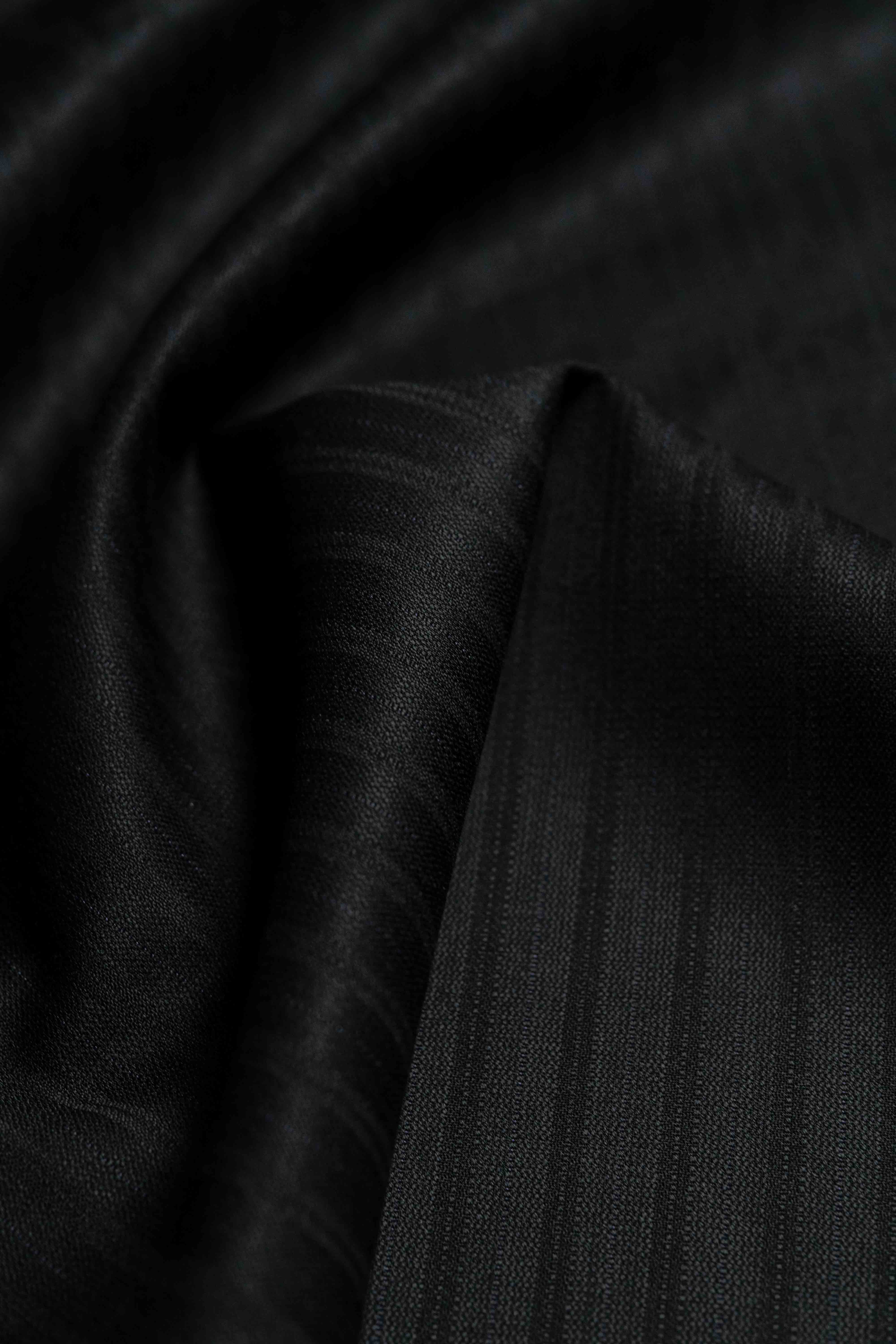 Marzoni Black Stripe Wool Silk Cashmere Suit Fabric (V23418) -3m - Yoo's Club