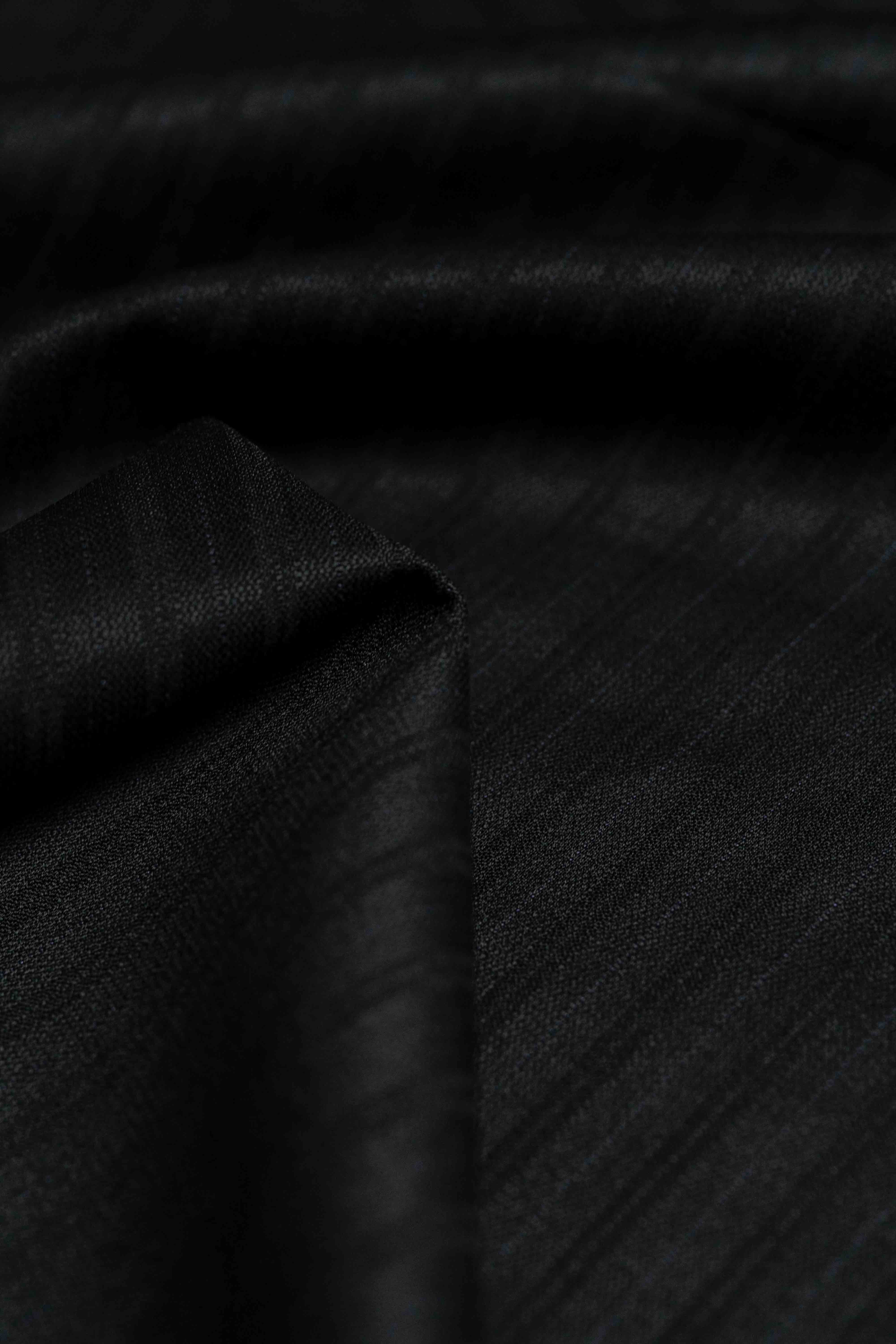 Marzoni Black Stripe Wool Silk Cashmere Suit Fabric (V23418) -3m - Yoo's Club