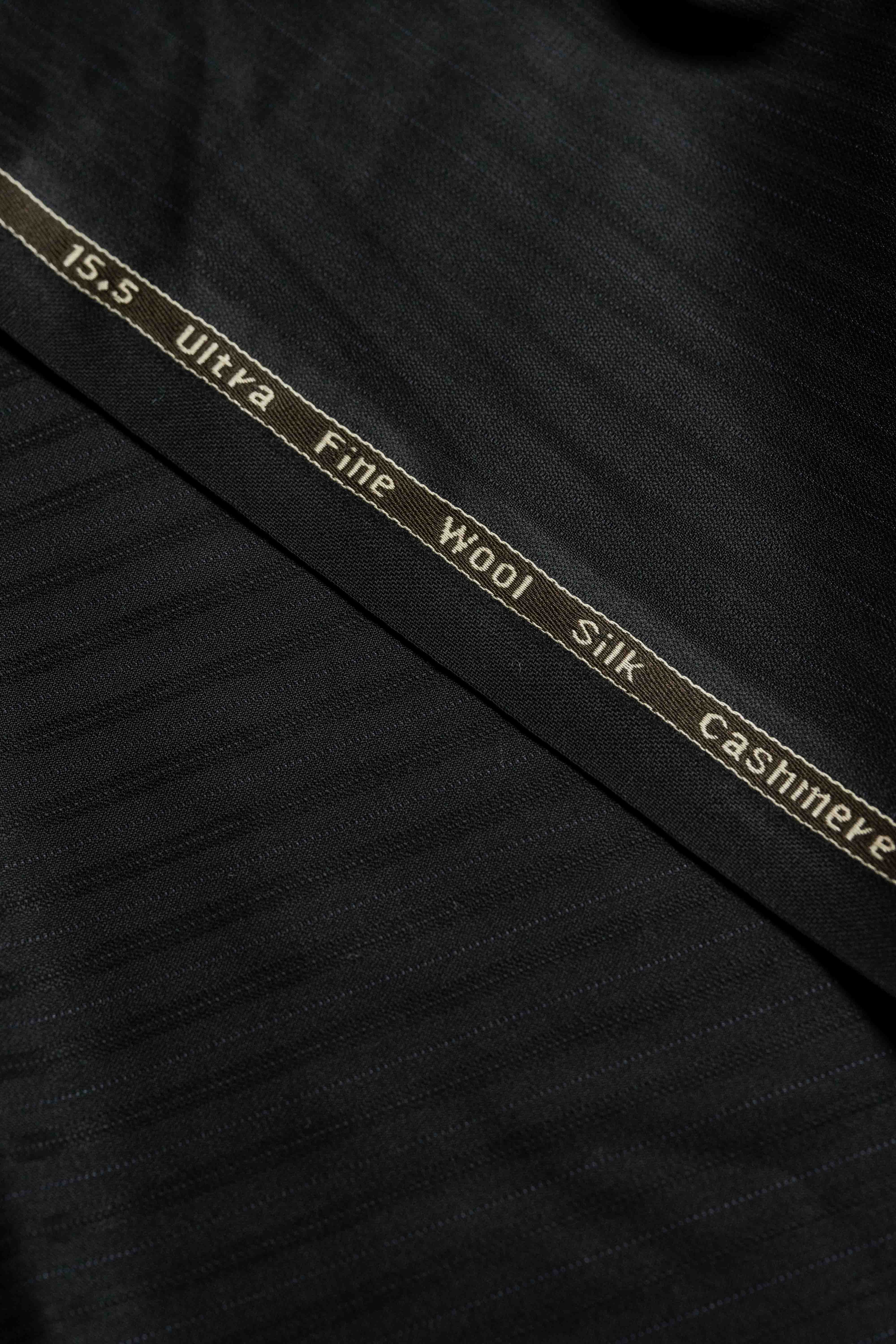 Marzoni Black Stripe Wool Silk Cashmere Suit Fabric (V23418) -3m - Yoo's Club