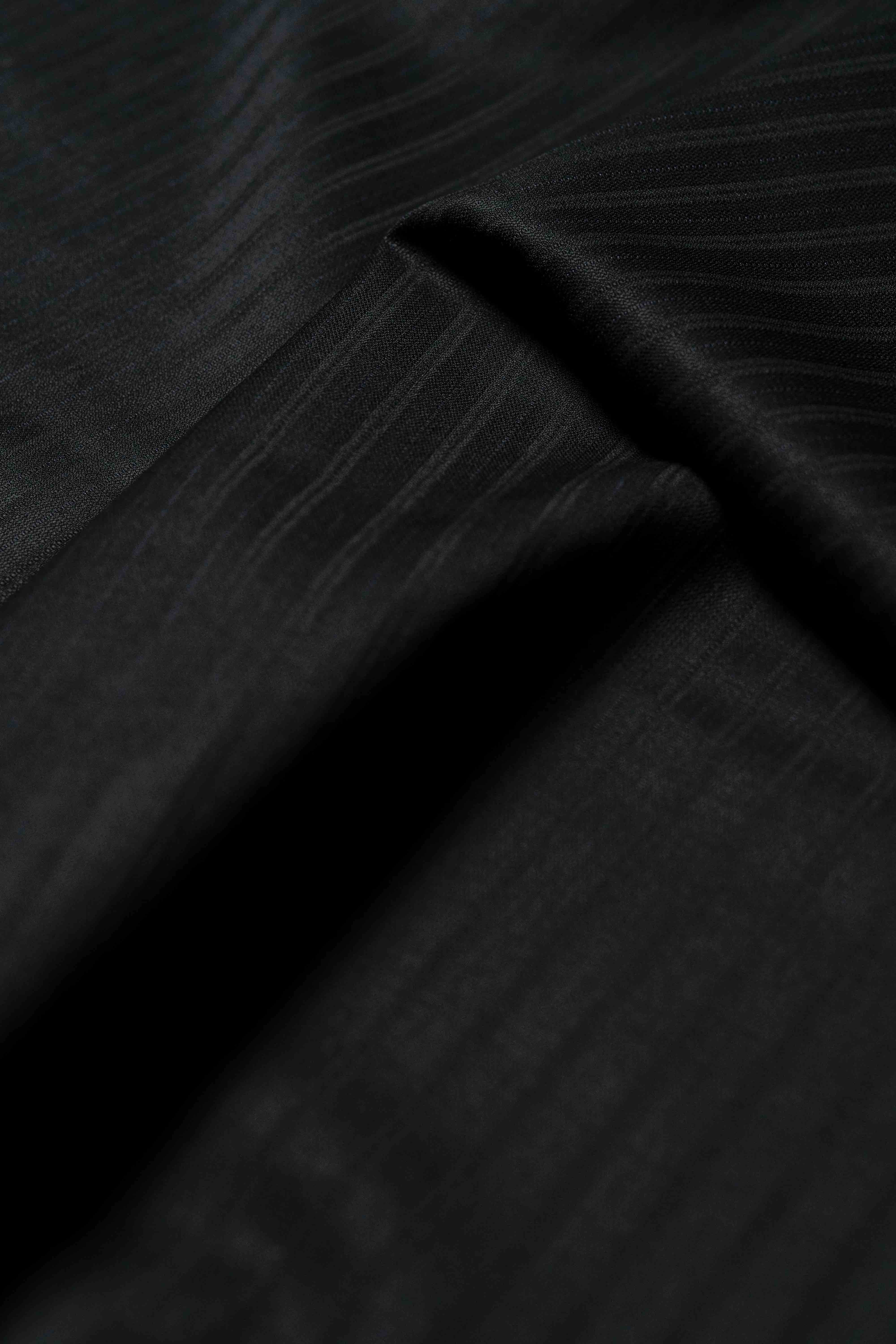 Marzoni Black Stripe Wool Silk Cashmere Suit Fabric (V23418) -3m - Yoo's Club