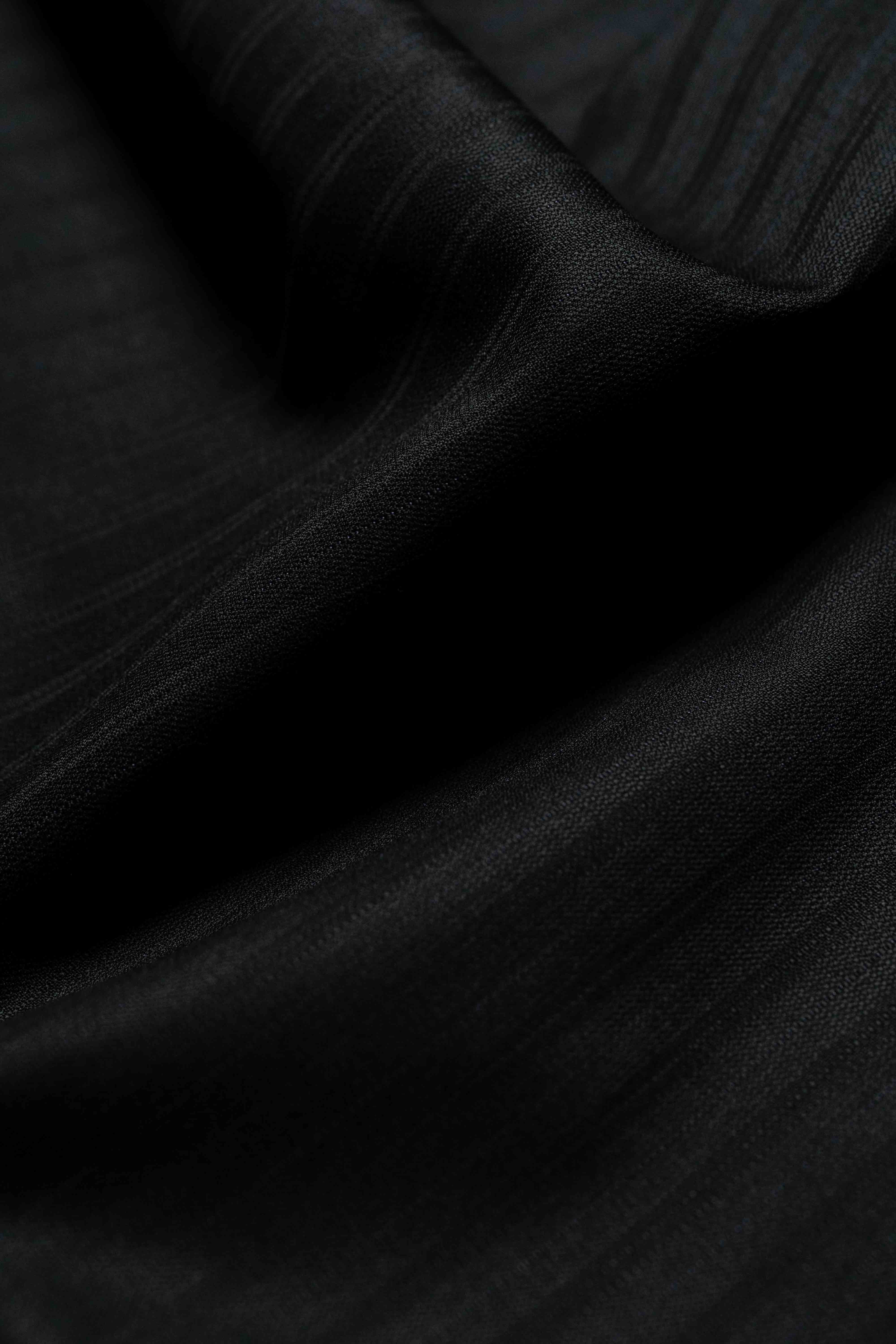 Marzoni Black Stripe Wool Silk Cashmere Suit Fabric (V23418) -3m - Yoo's Club