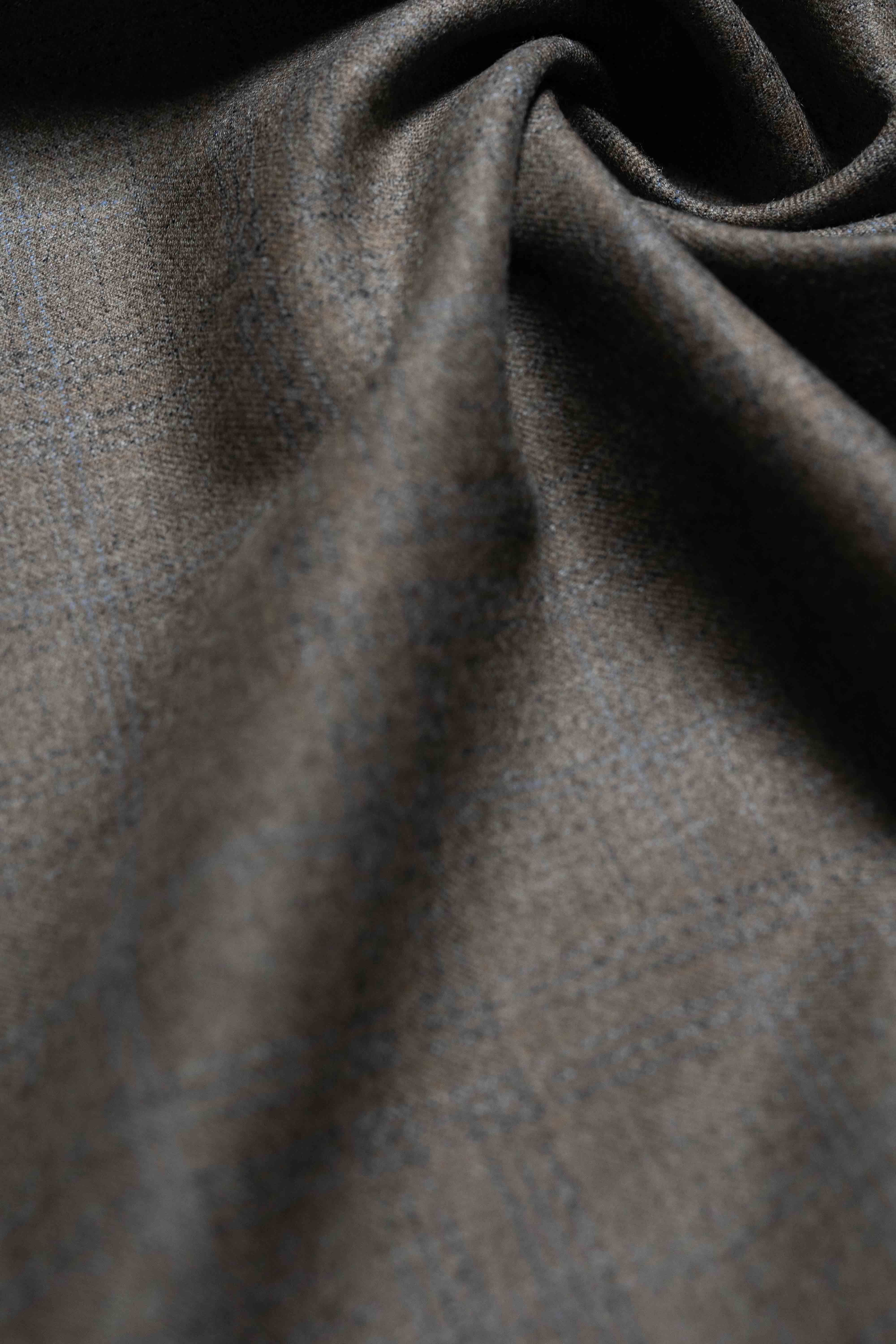 Fancy Light Brown Wool Suit Fabric (V23600)-3.1m - Yoo's Club