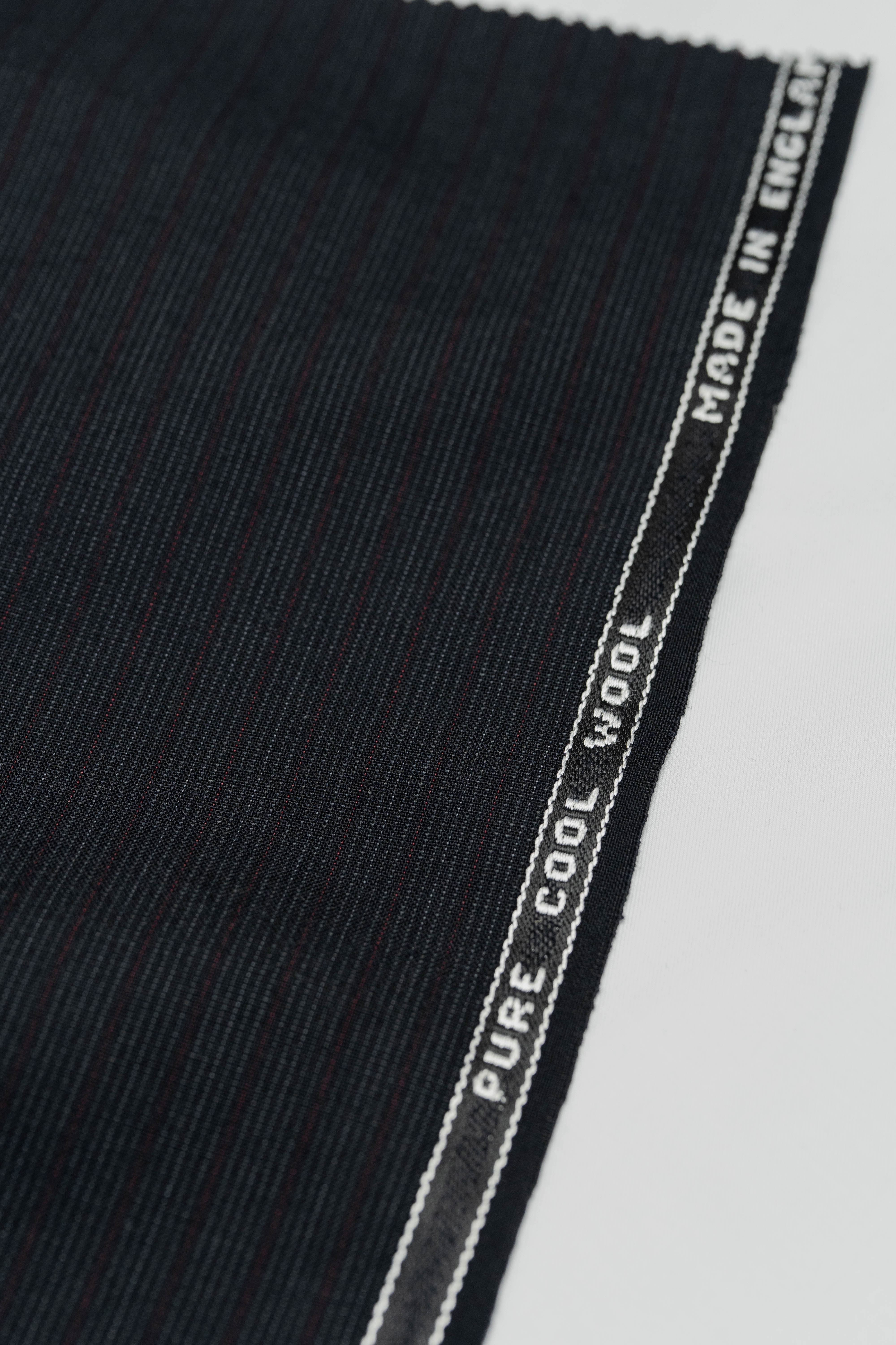 British Red Stripe Wool Suit Fabric (V23287) -3m - Yoo's Club