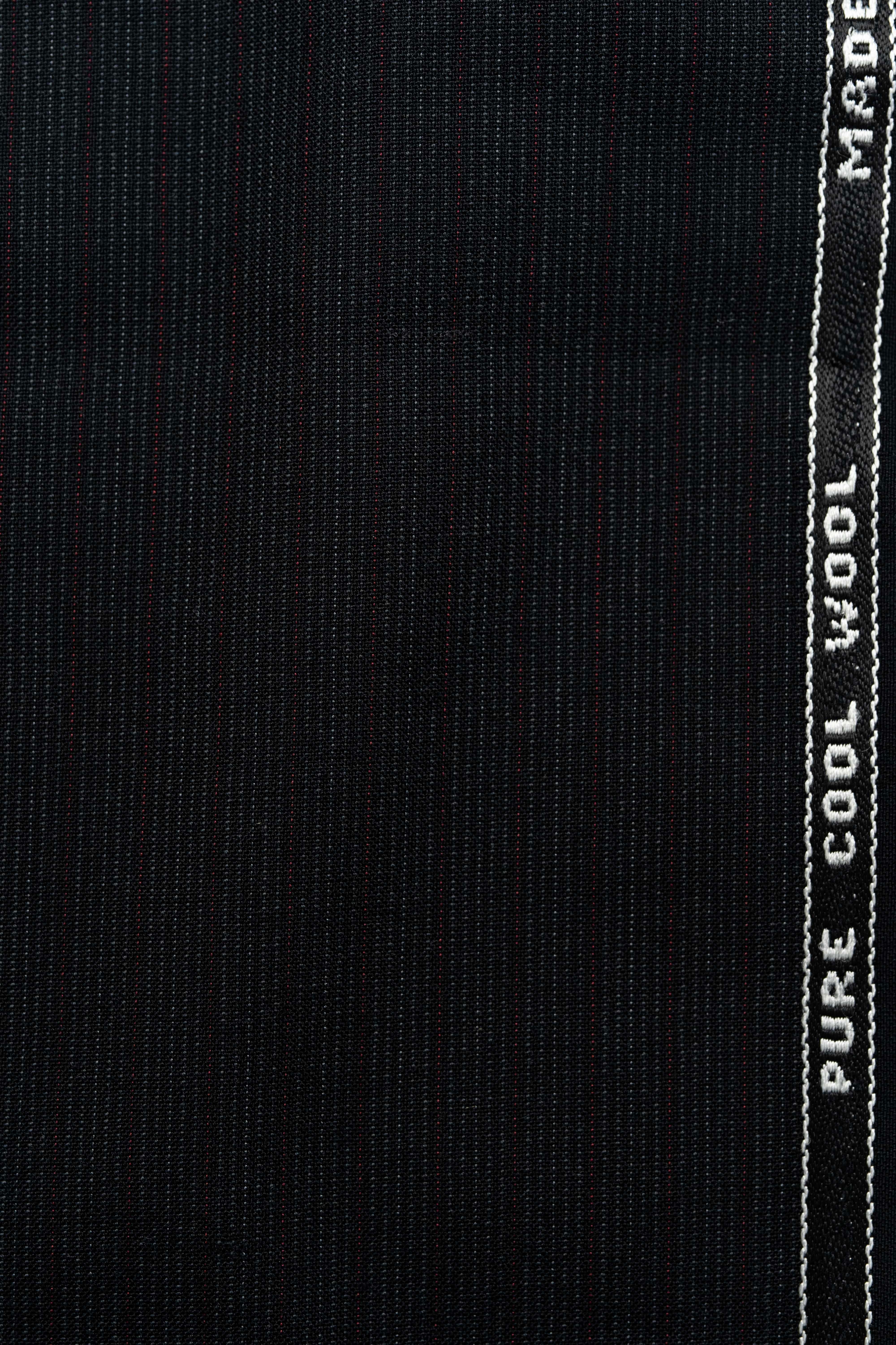 British Red Stripe Wool Suit Fabric (V23287) -3m - Yoo's Club