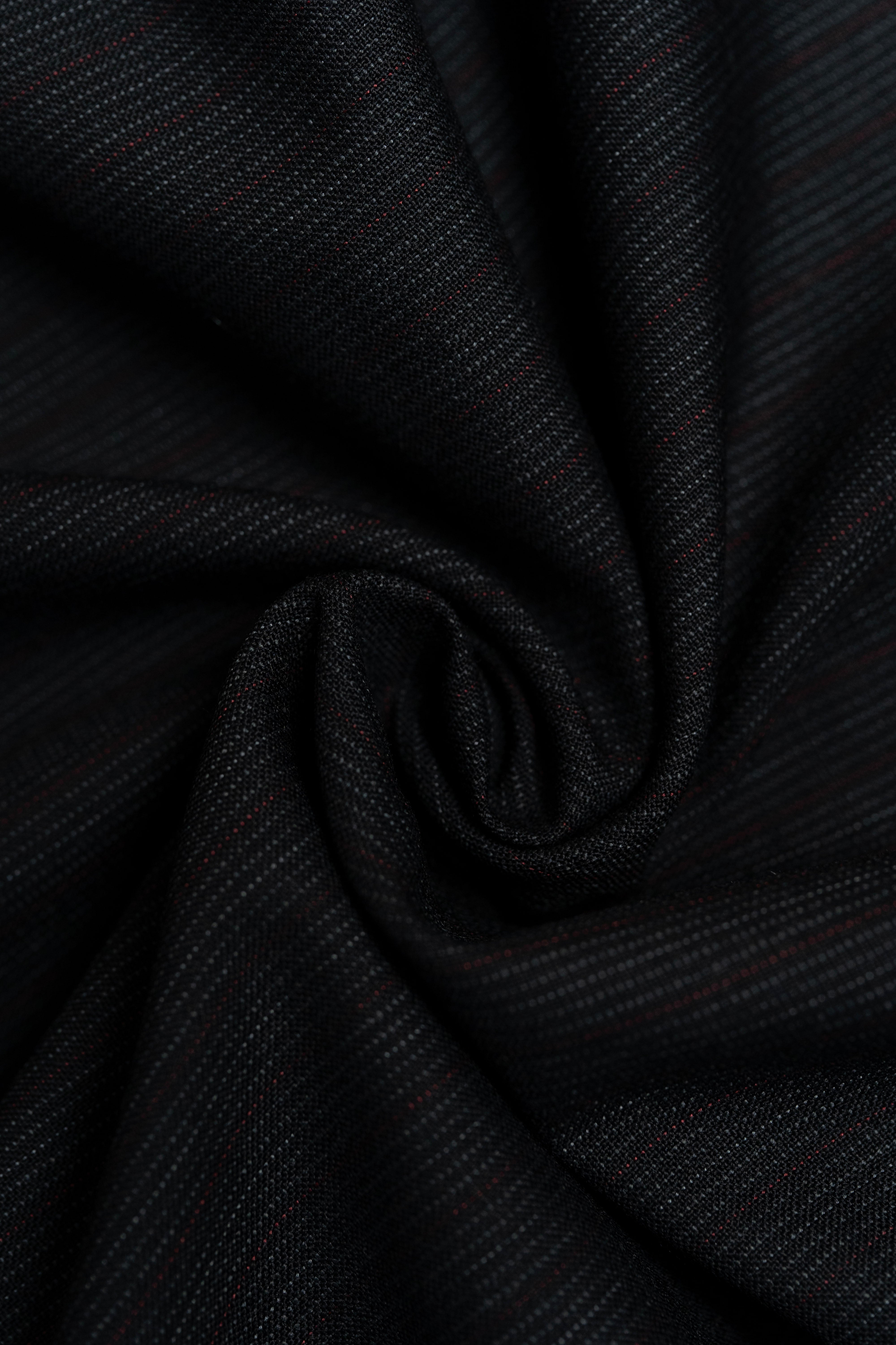 British Red Stripe Wool Suit Fabric (V23287) -3m - Yoo's Club