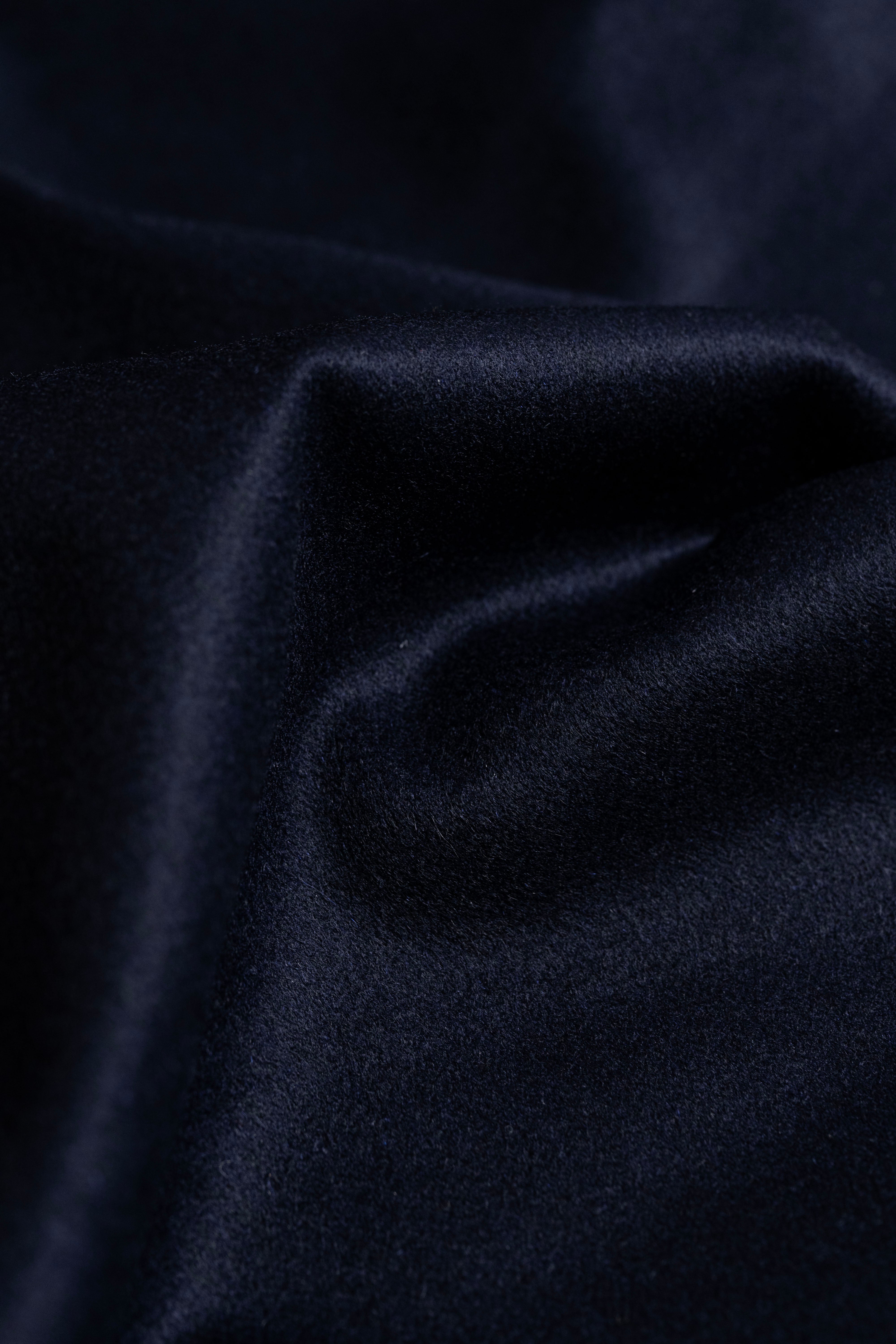 Midnight Blue Wool Cashmere Coat Fabric (V23658)-3m - Yoo's Club