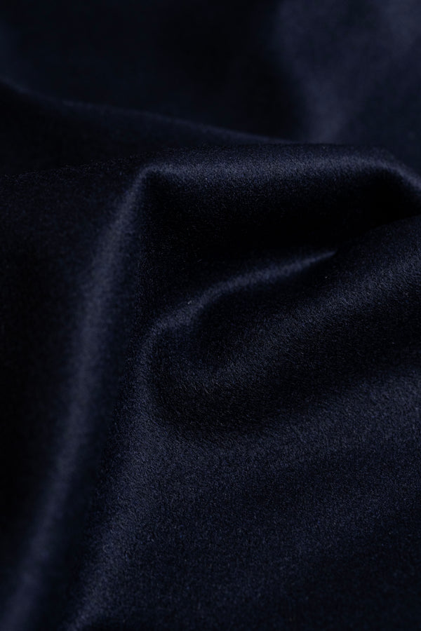 Midnight Blue Wool Cashmere Coat Fabric (V23658)-3m