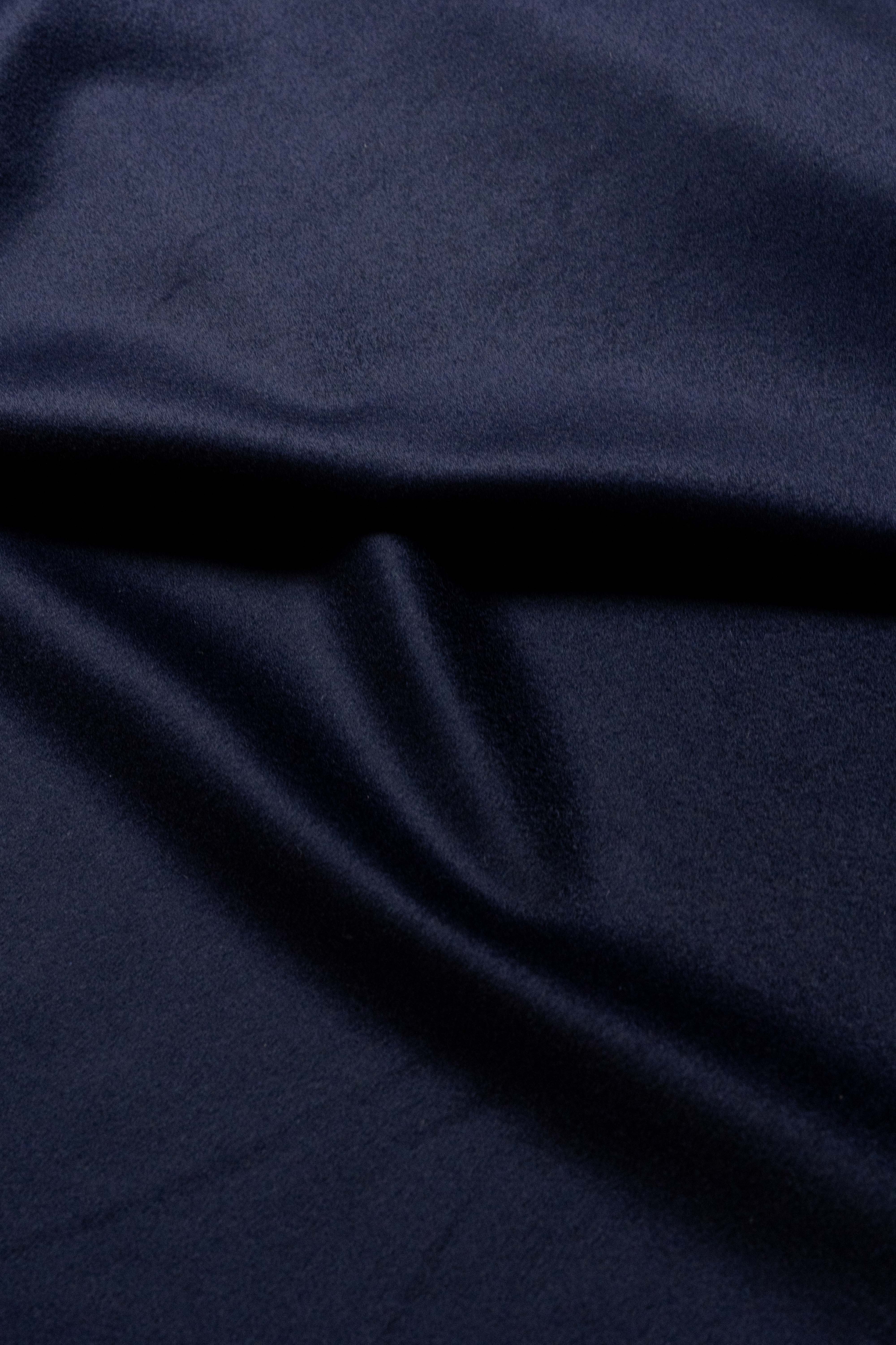 Dark Navy Wool & Cashmere Jacketing produced by Loro Piana - Yoo's Club