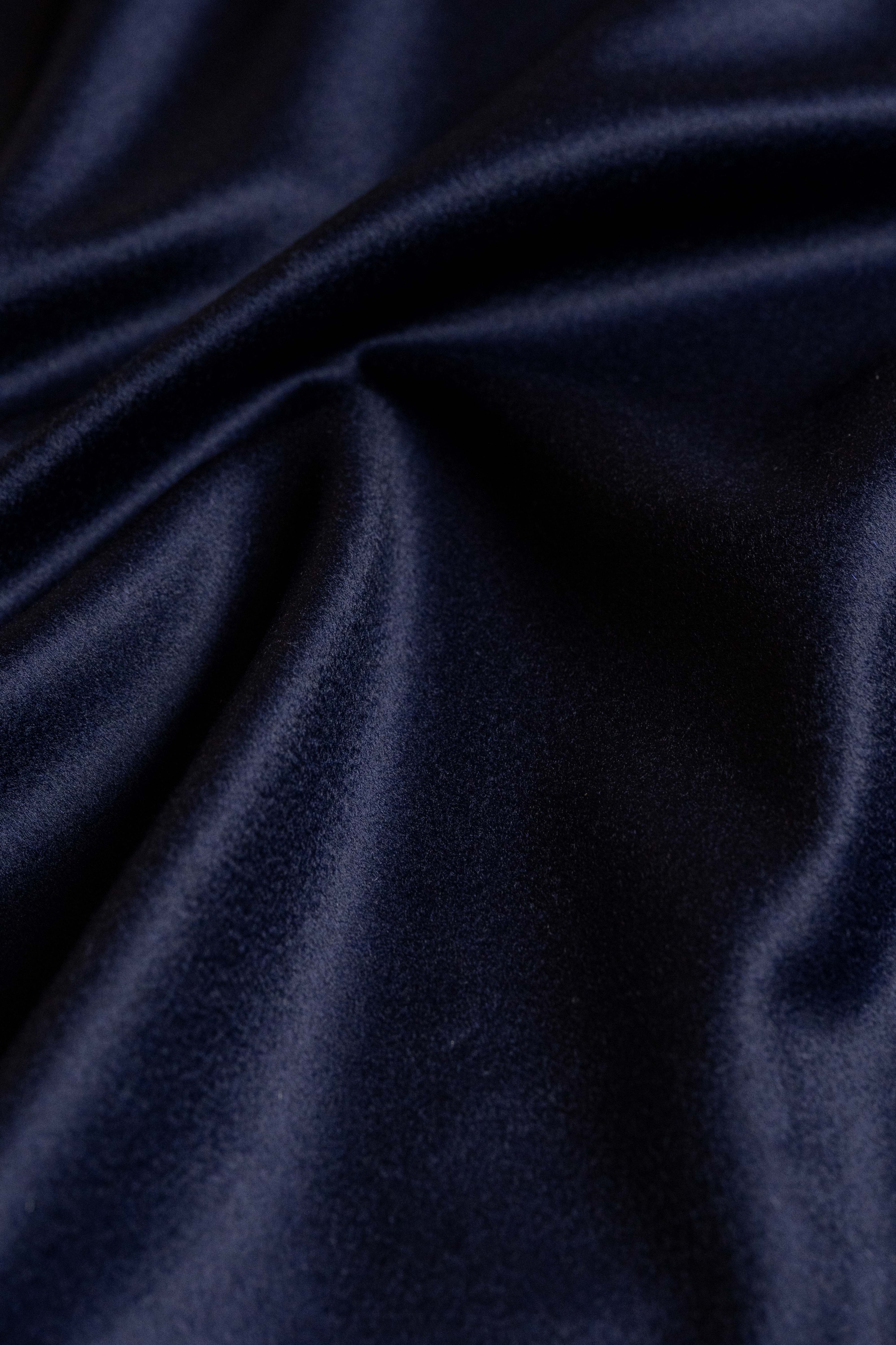 Dark Navy Wool & Cashmere Jacketing produced by Loro Piana - Yoo's Club