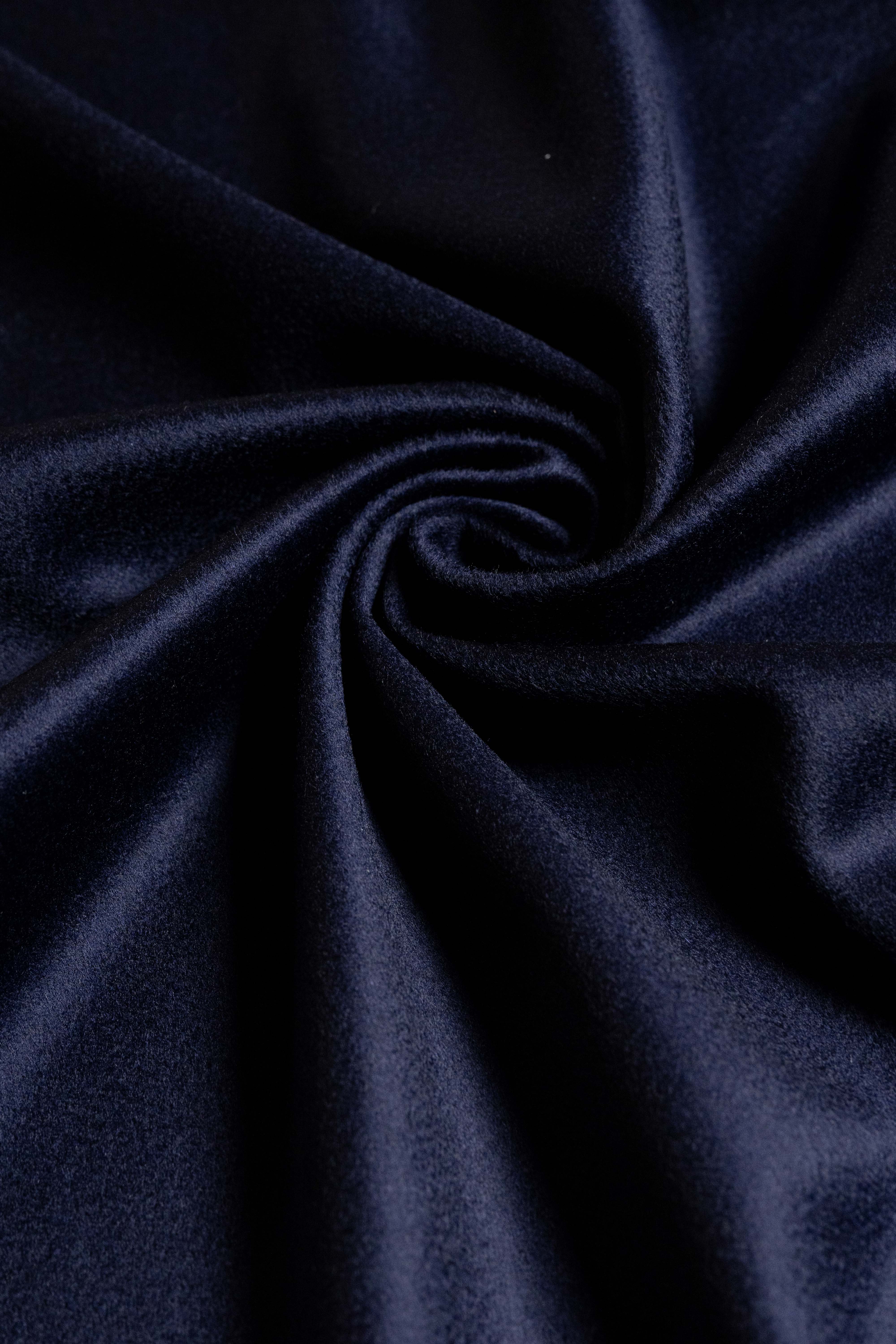 Dark Navy Wool & Cashmere Jacketing produced by Loro Piana - Yoo's Club
