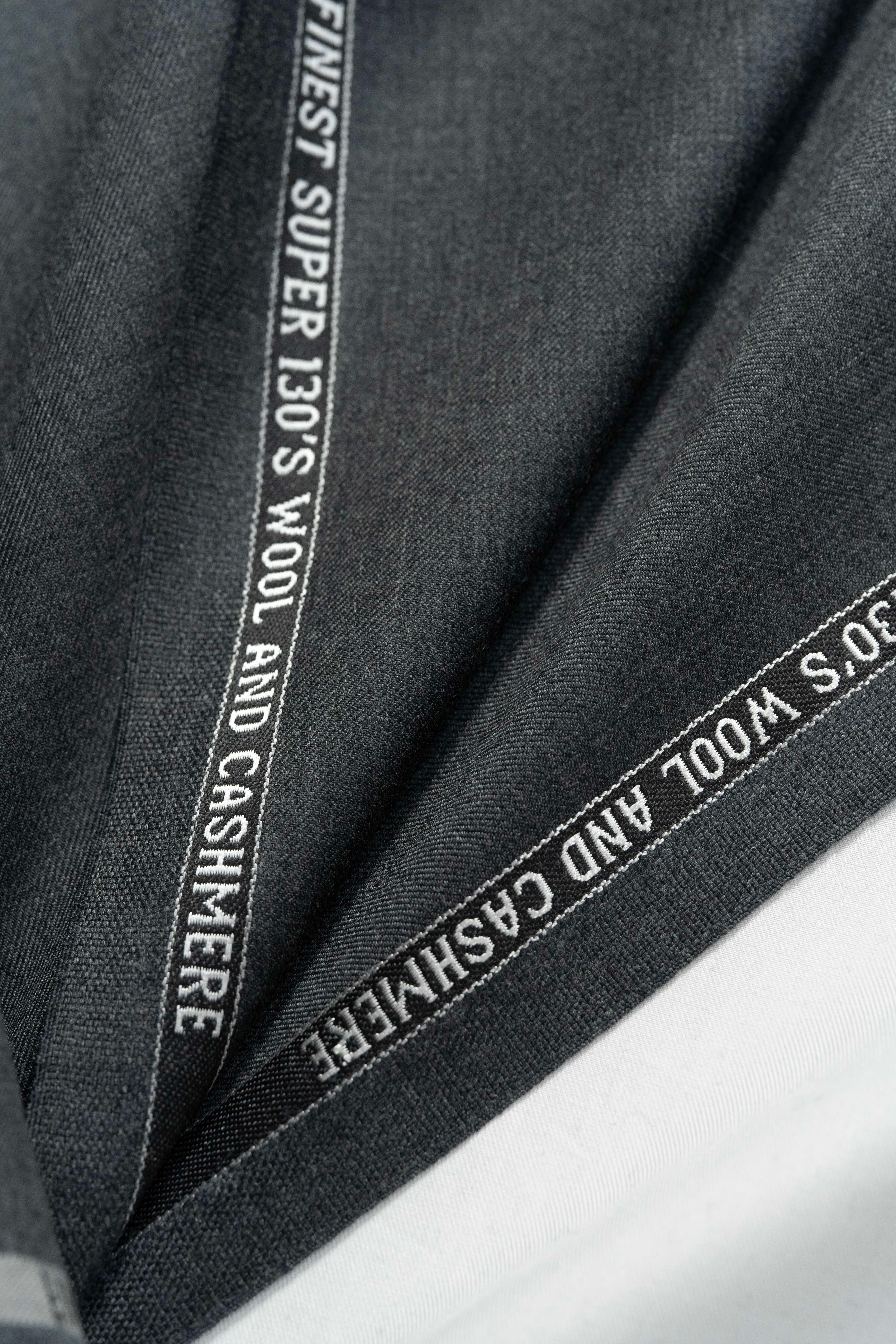 Charles Clayton Super 130's & Cashmere Suit fabric in Middle Grey - (CC101) - Yoo's Club