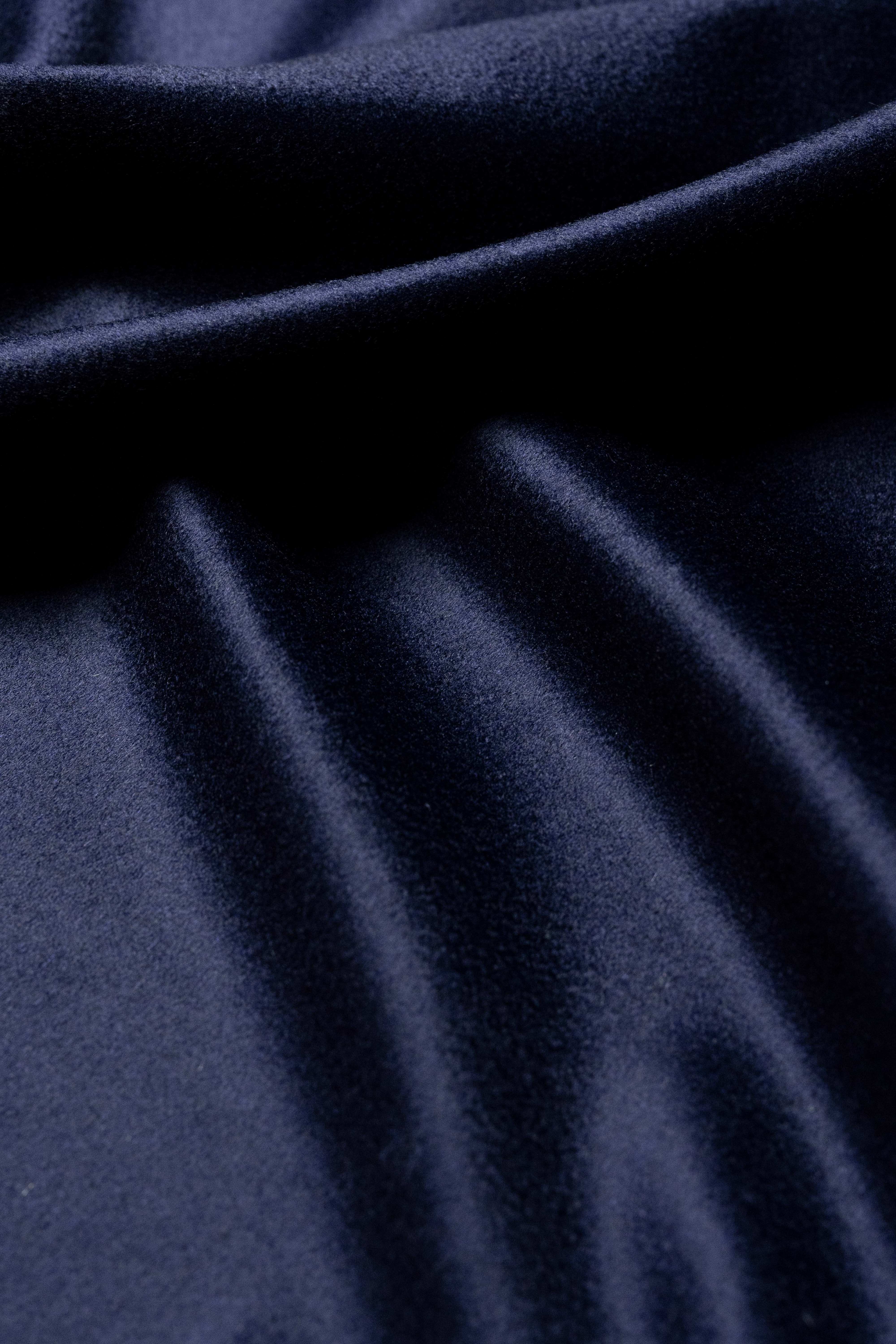 Dark Navy Wool & Cashmere Jacketing produced by Loro Piana - Yoo's Club