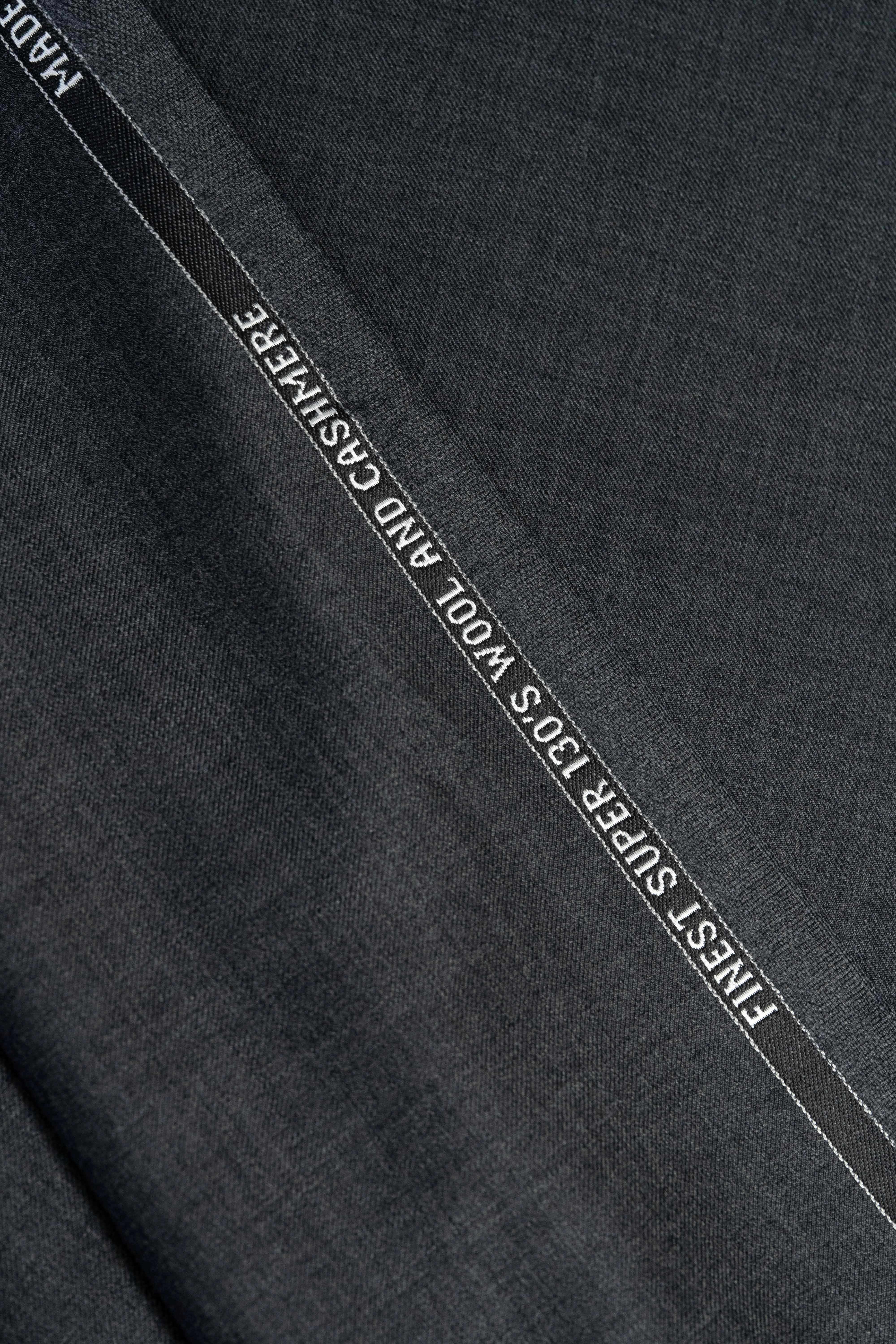 Charles Clayton Super 130's & Cashmere Suit fabric in Middle Grey - (CC101) - Yoo's Club