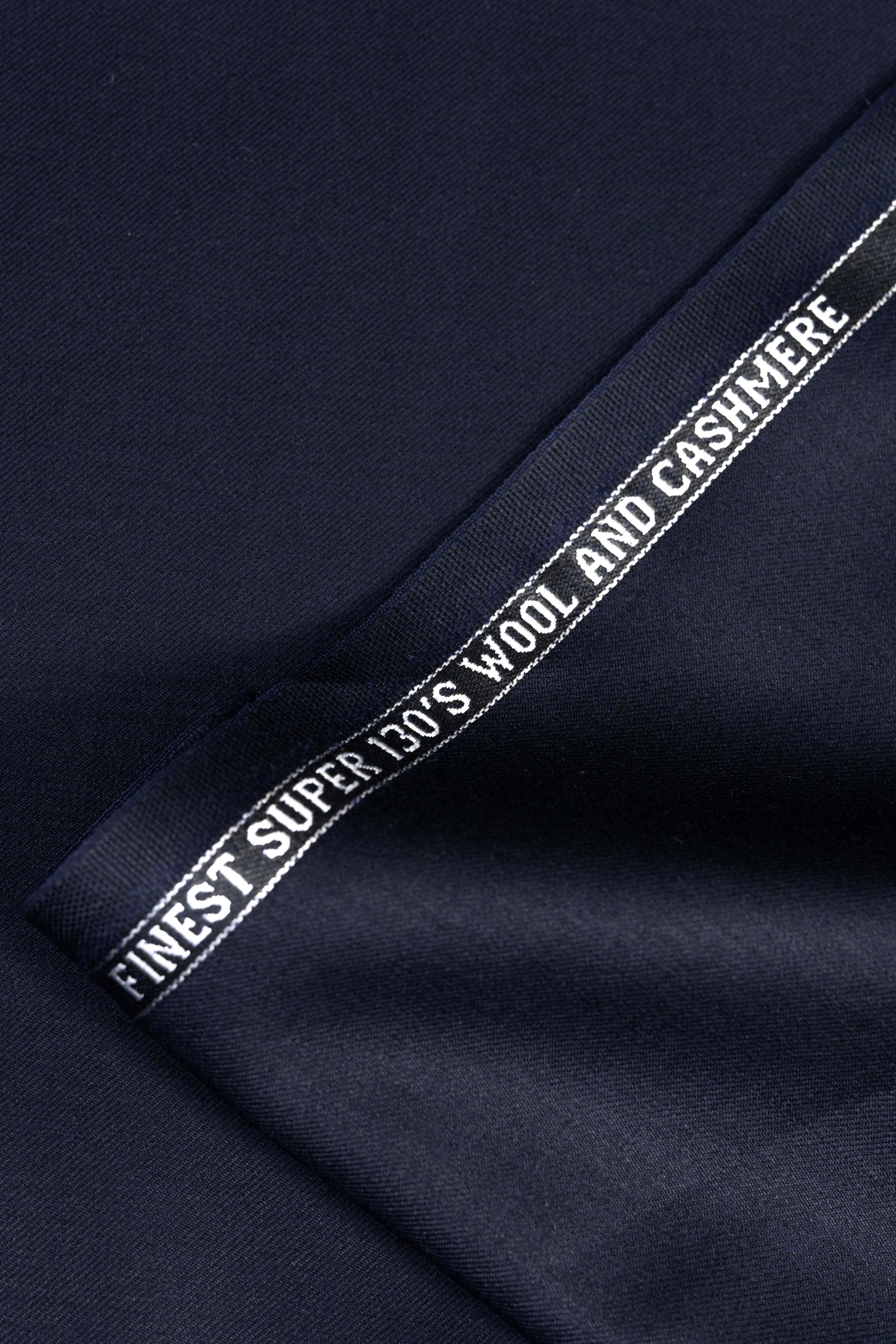 Charles Clayton Super 130's & Cashmere Suit fabric in Dark Navy - (CC102) - Yoo's Club